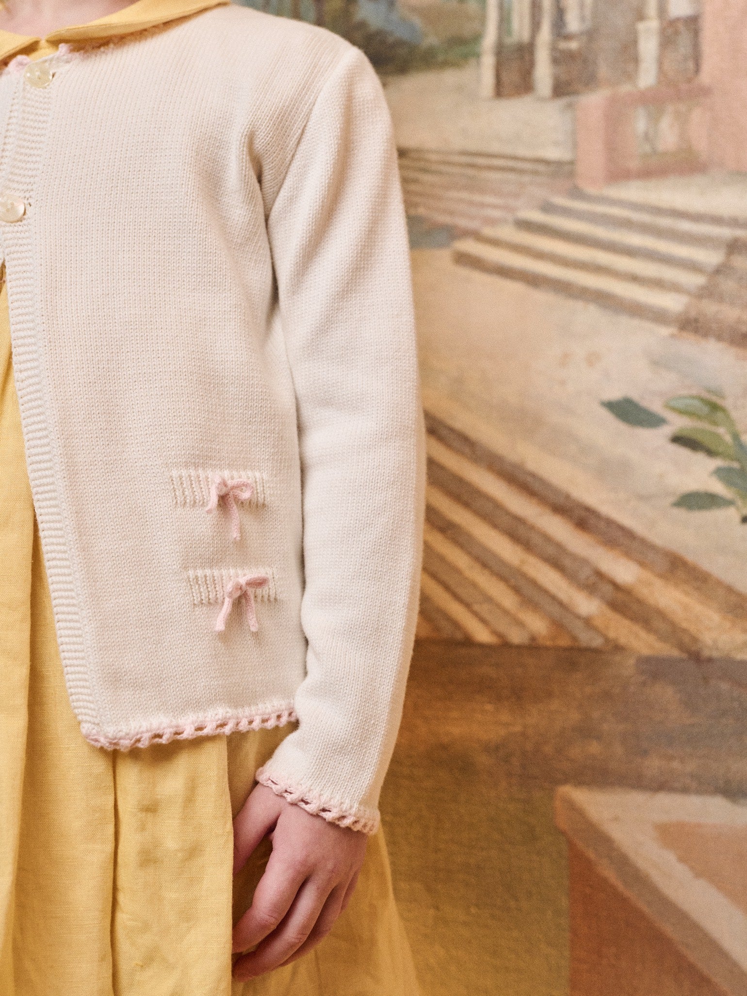 Nicky Hilton x La Coqueta Ivory Farrah Cotton Girl Cardigan