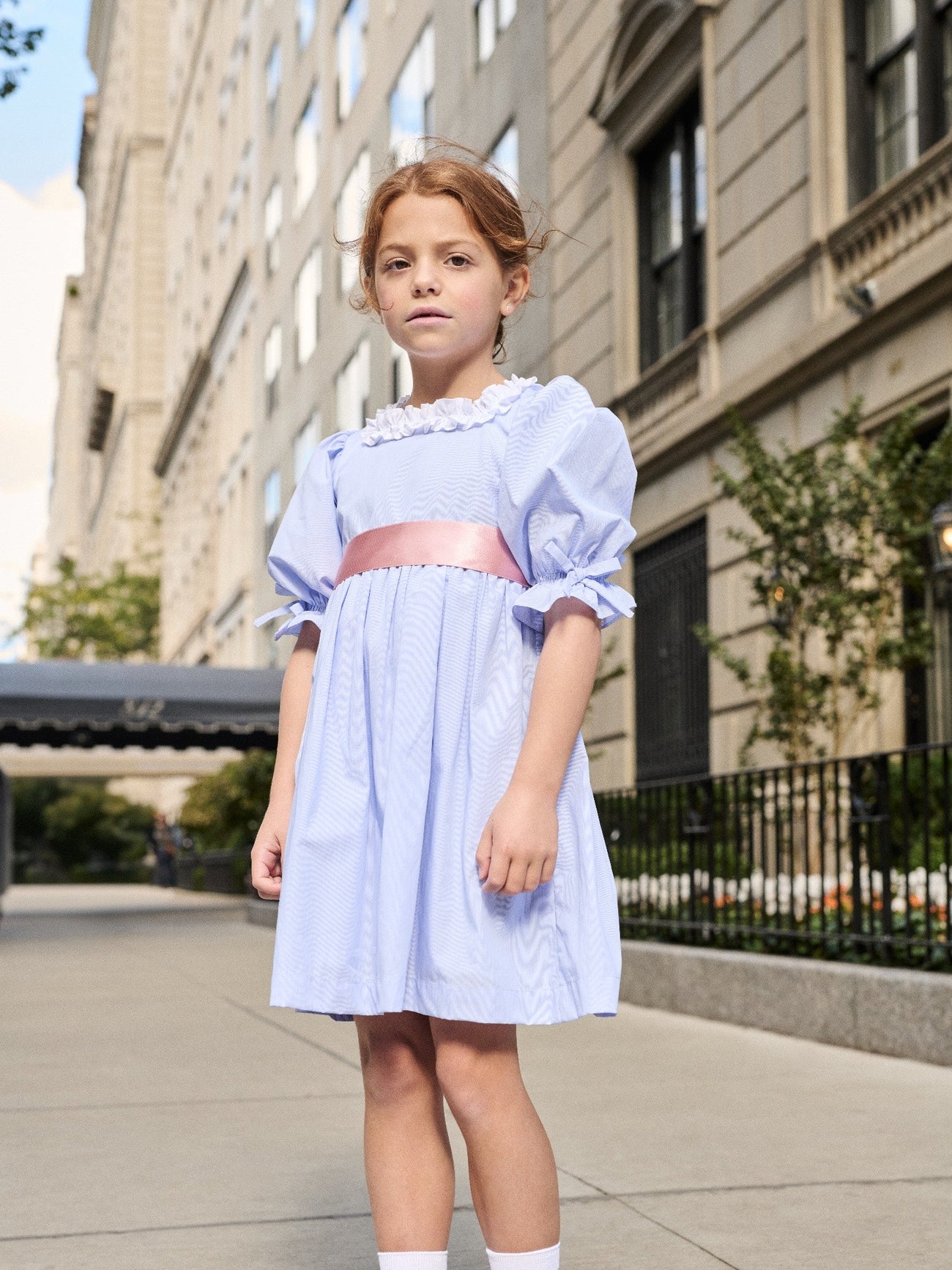 Nicky Hilton x La Coqueta Blue Stripe Milou Girl Dress