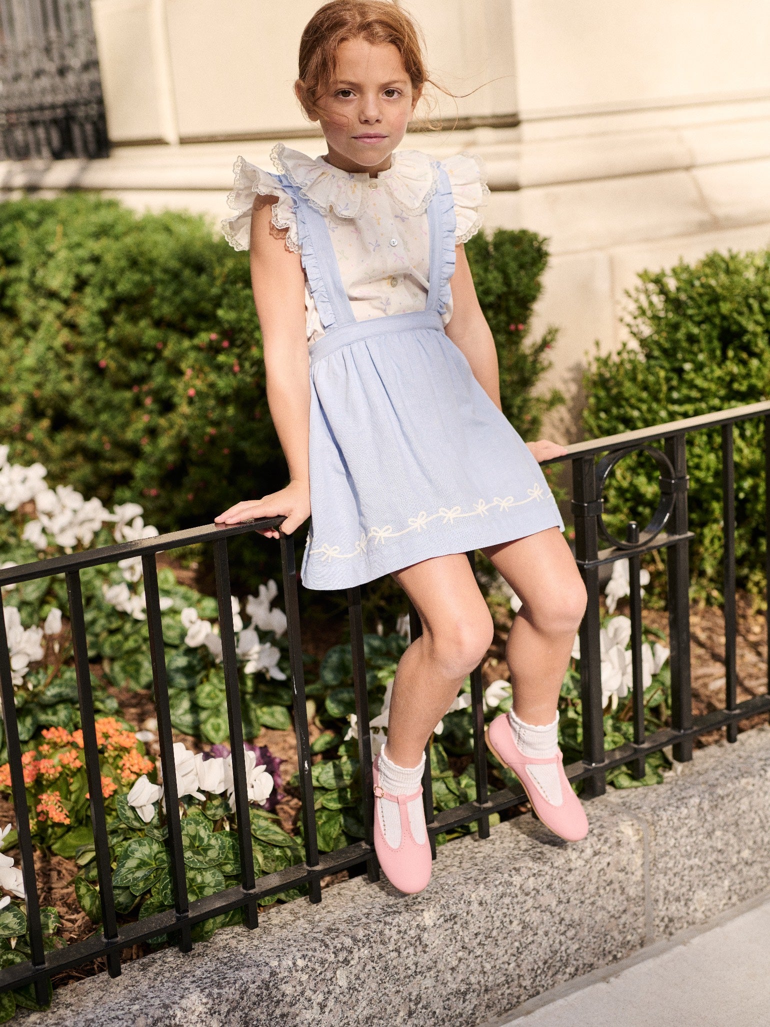 Nicky Hilton x La Coqueta Ivory Bow Olivia Girl Shirt