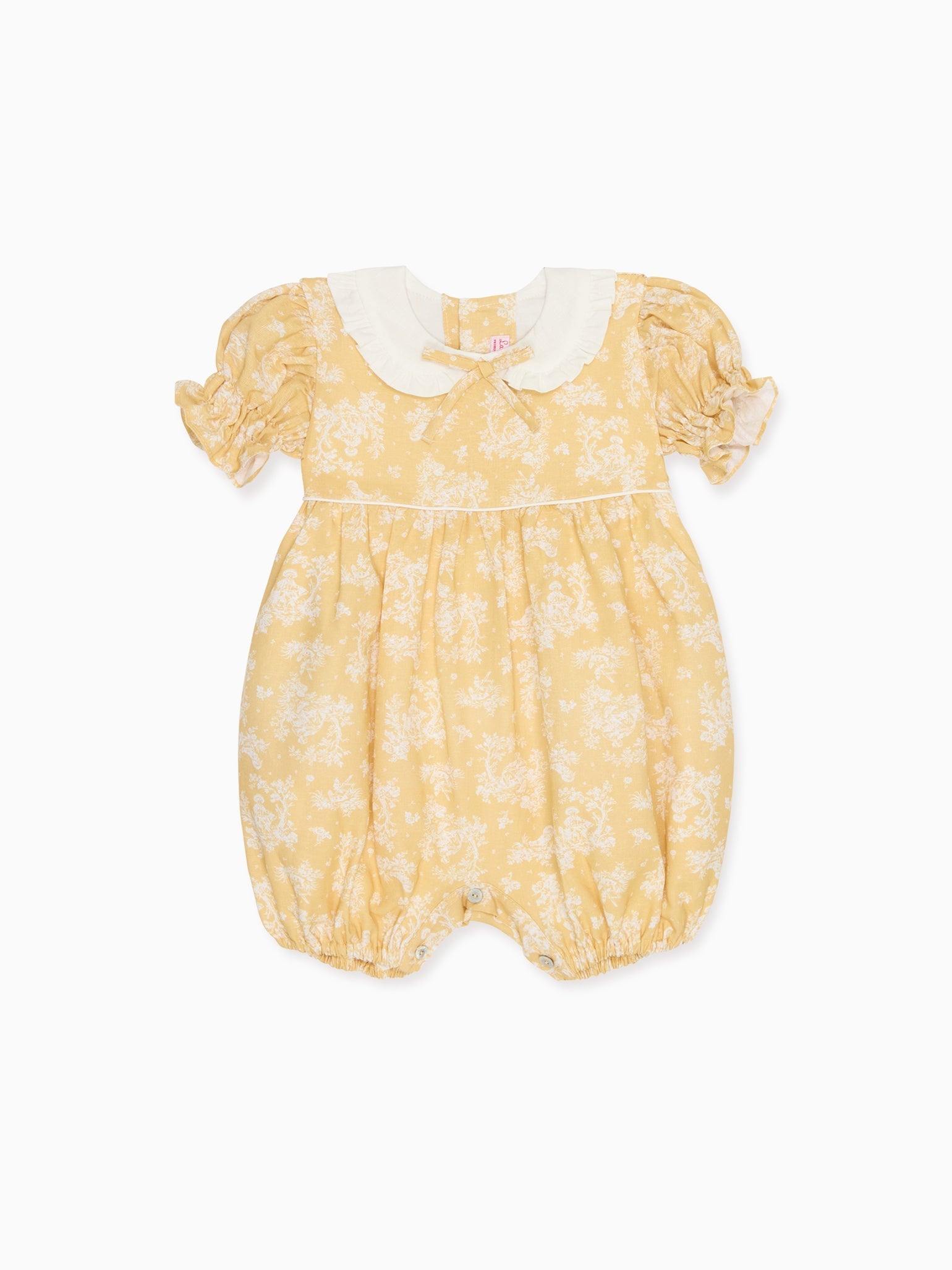 Yellow Toile Abril Baby Girl Romper