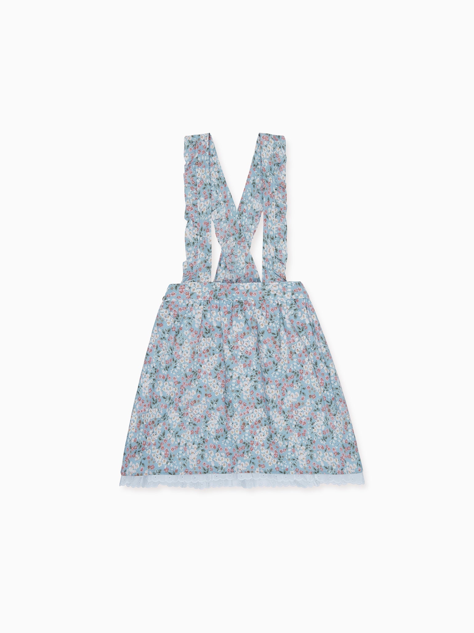 Light Blue Floral Agata Girl Cotton Skirt