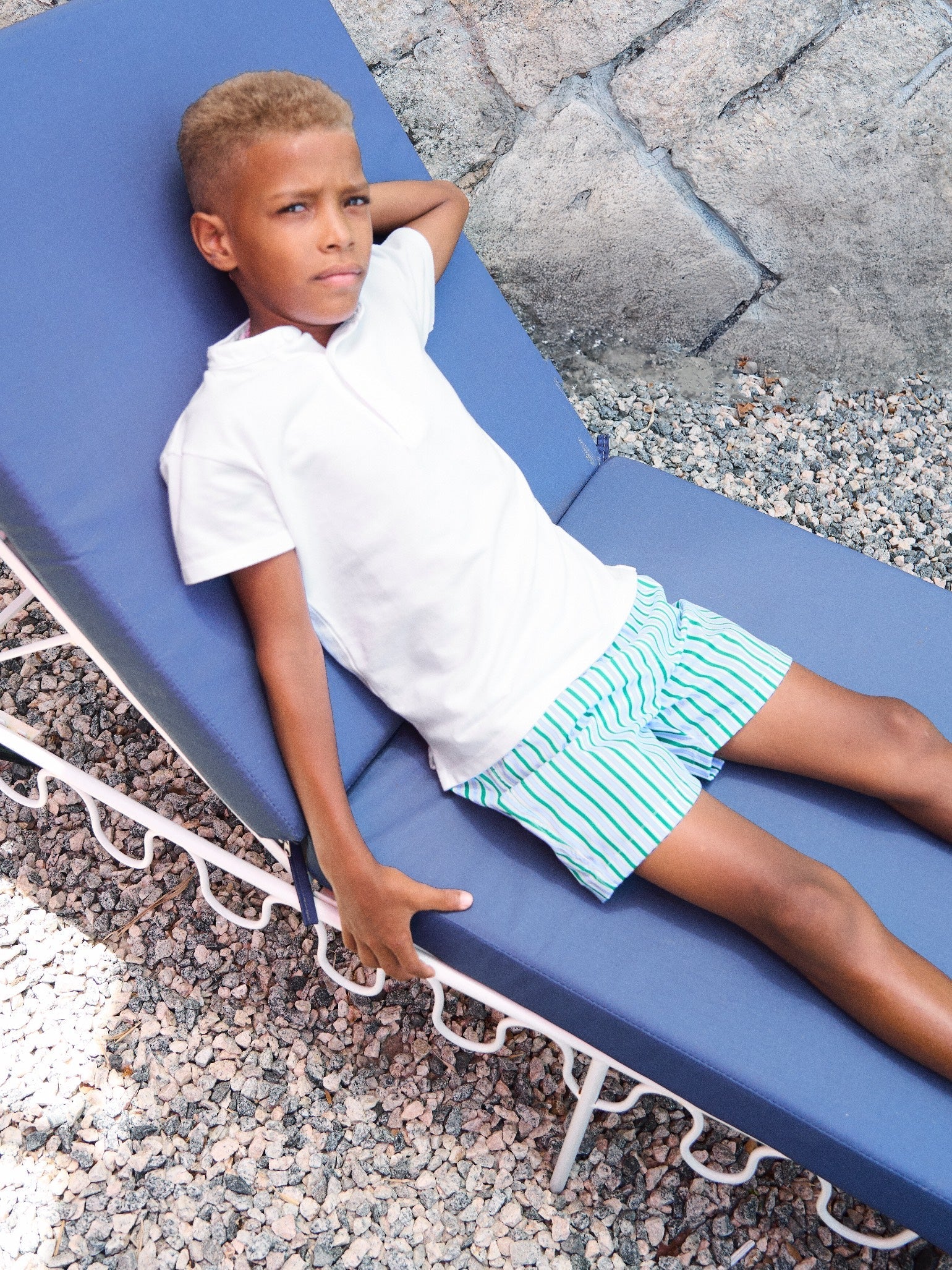 Green Stripe Bravo Boy Swim Short