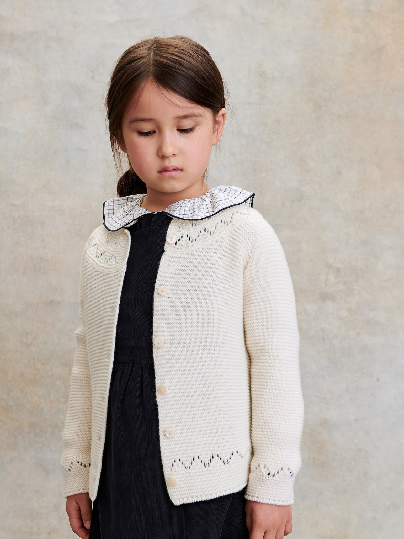 Ivory Ivana Merino Girl Cardigan
