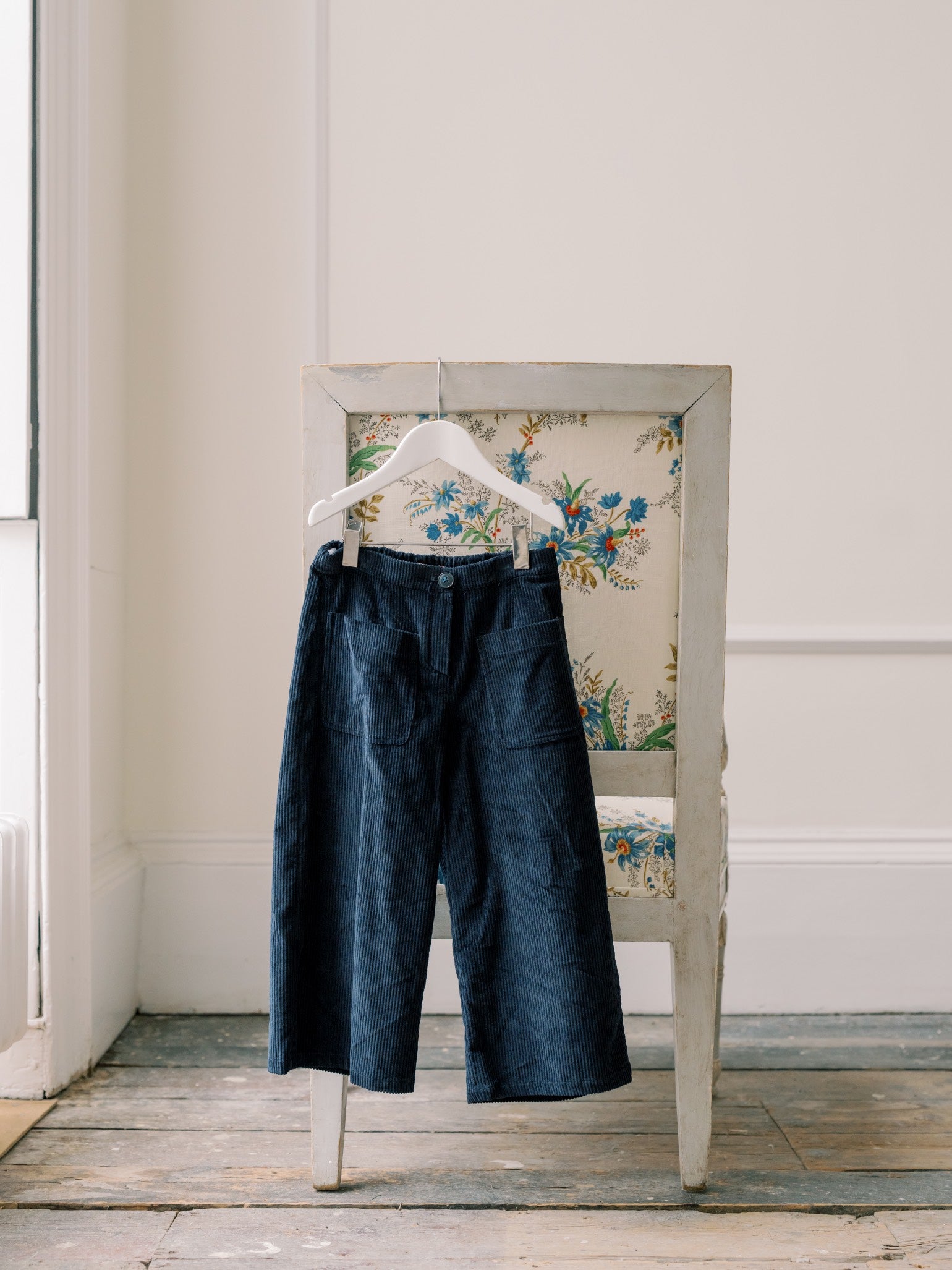 Navy Alma Corduroy Girl Trousers