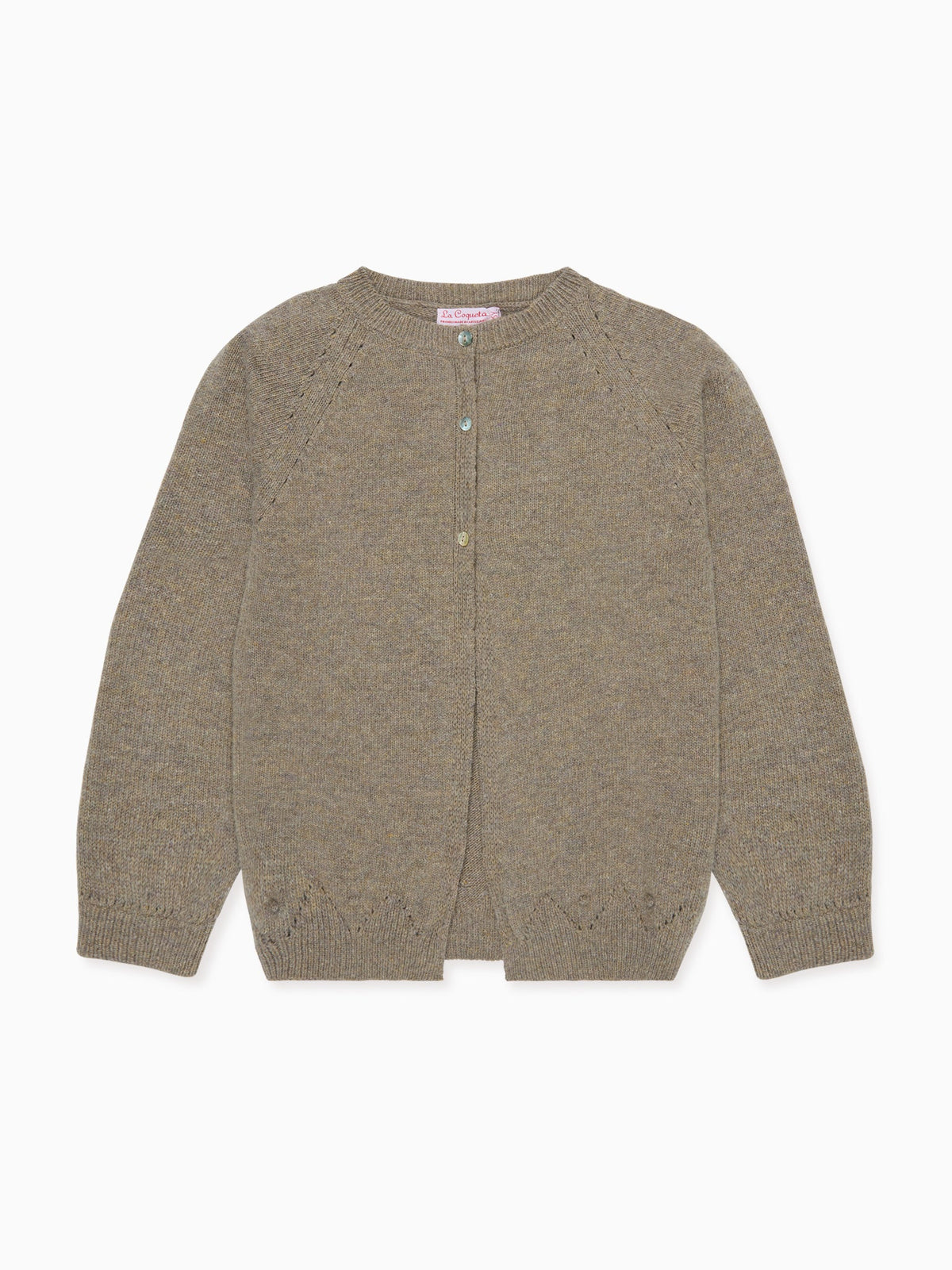 Taupe Alvira Merino Girl Cardigan