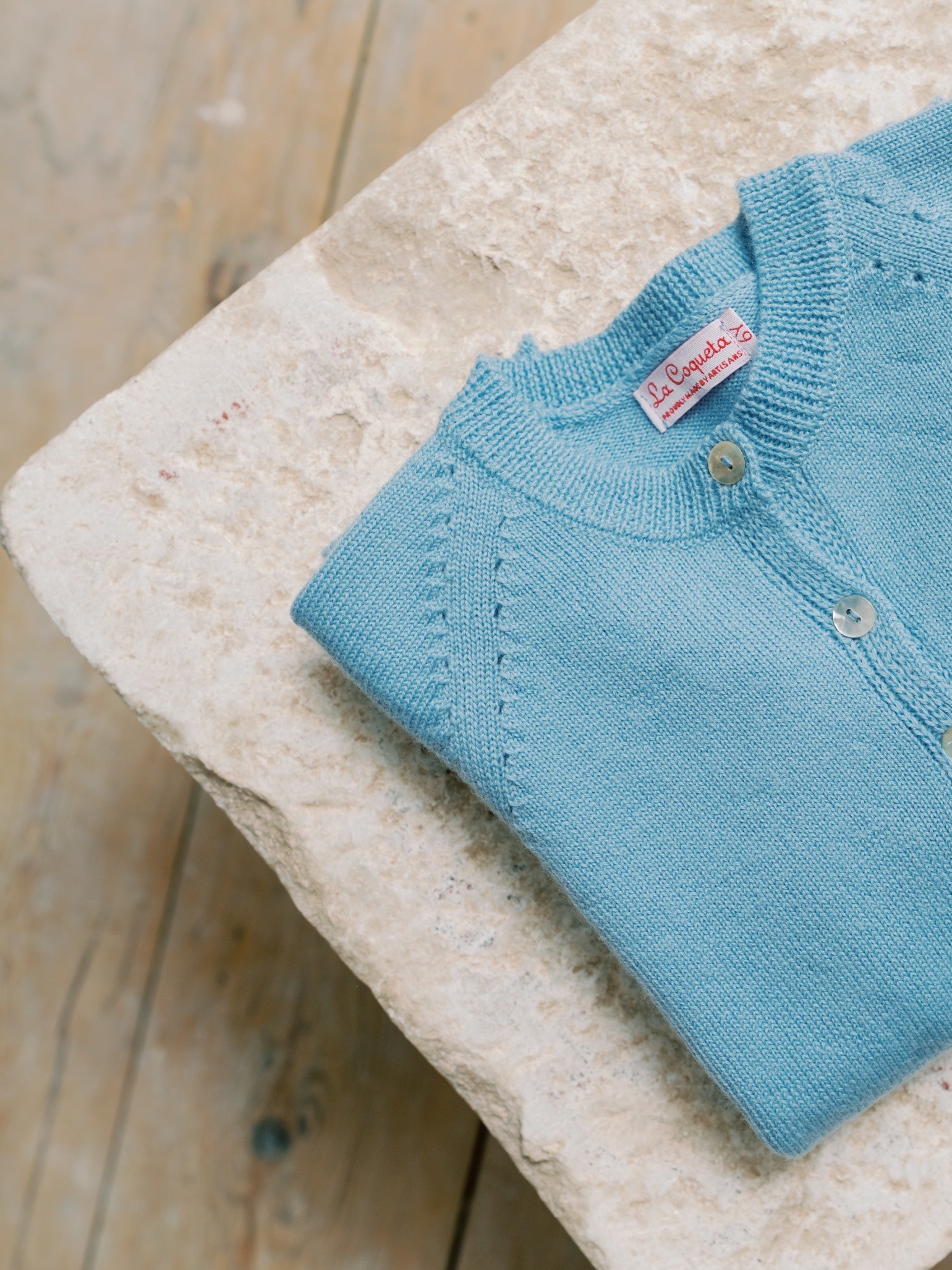 Dusty Blue Alvira Merino Girl Cardigan