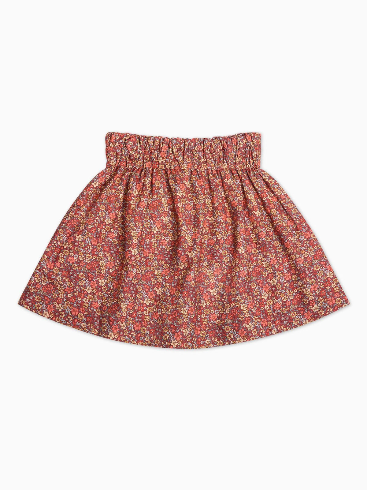Terracotta Floral Amalia Girl Skirt