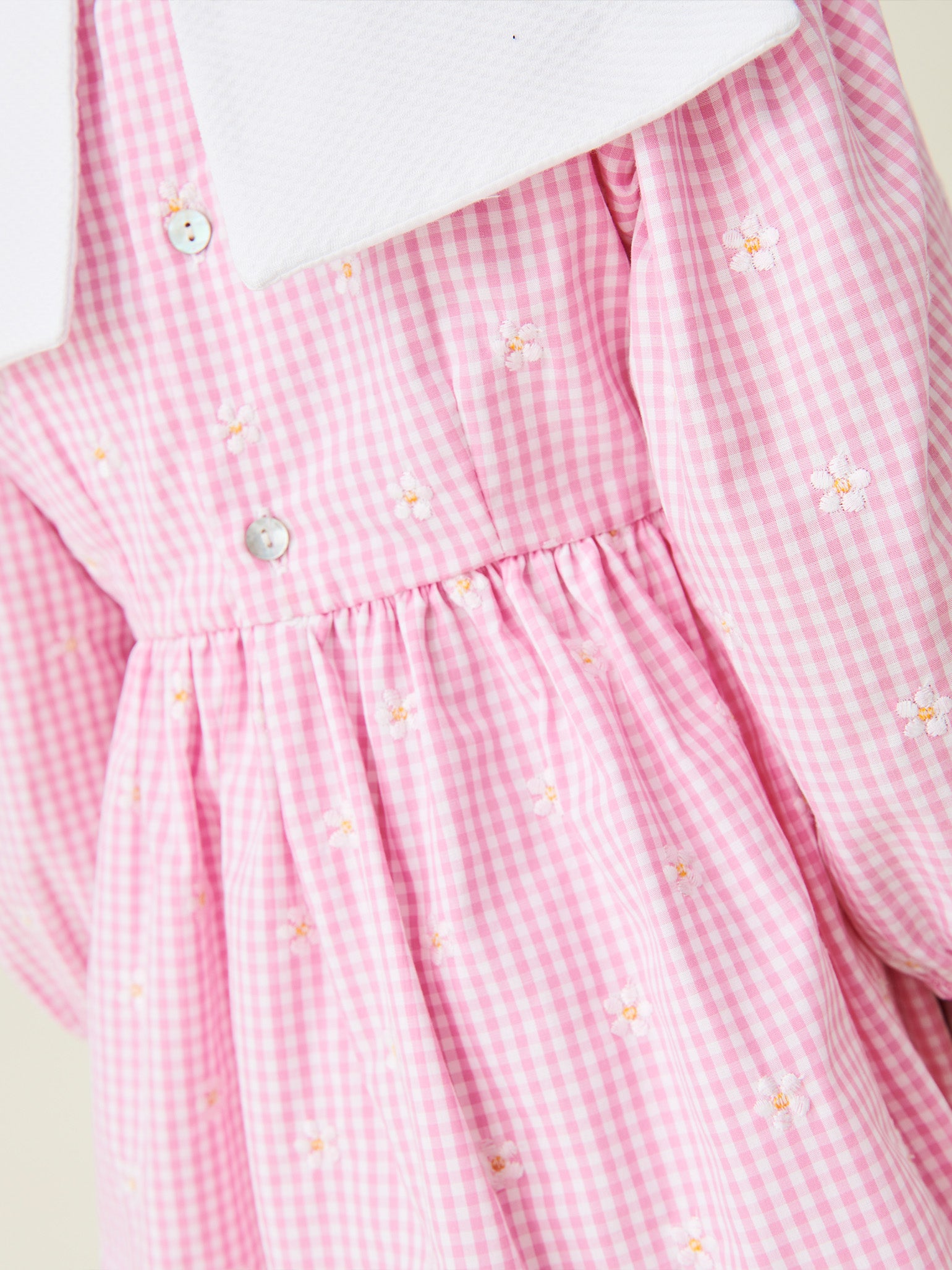 Pink Gingham Amelia Girl Embroidered Dress