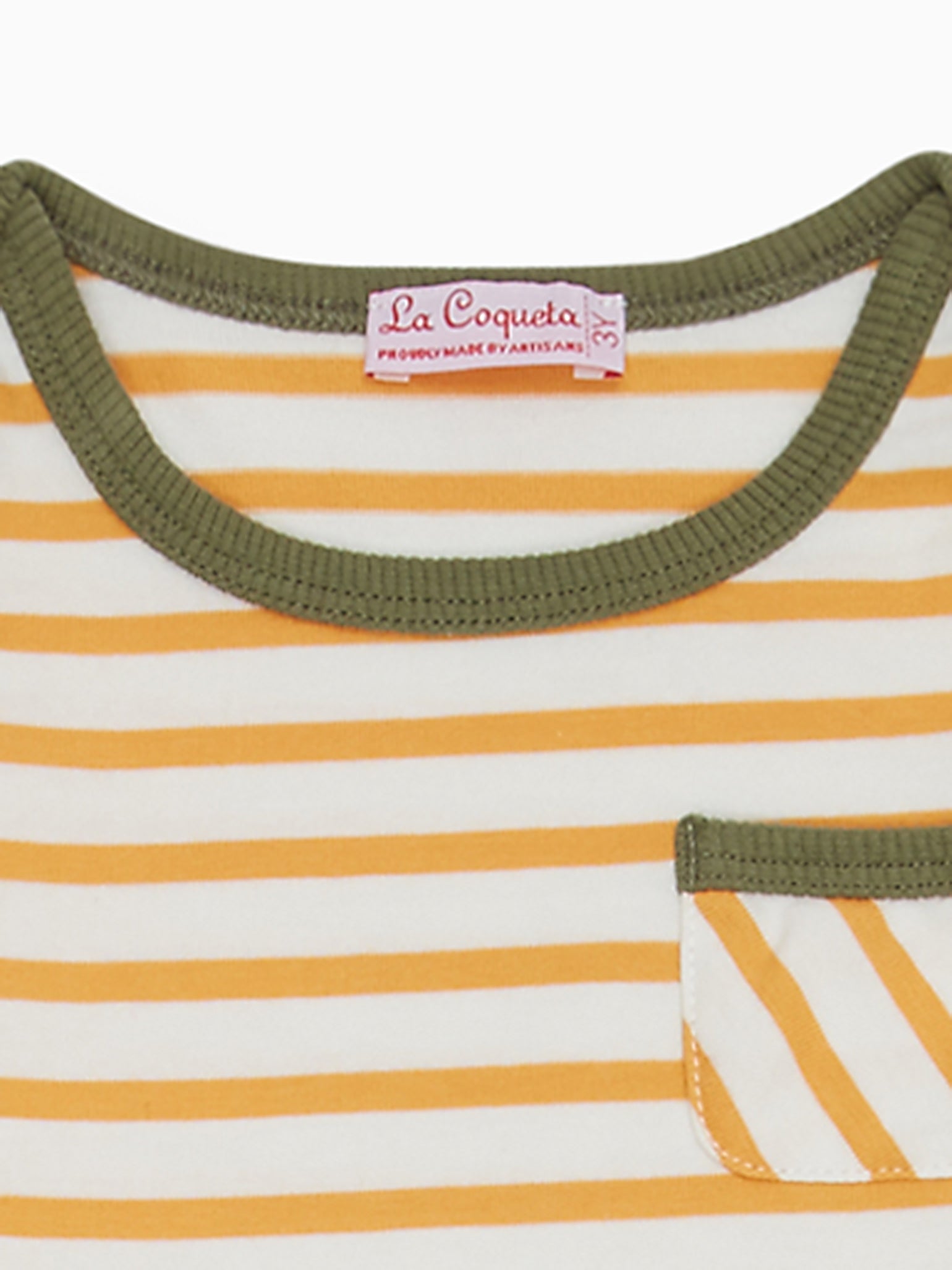 Mustard Stripe Amor Baby Pyjamas