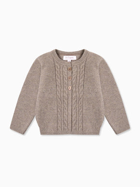 Taupe Anastasia Merino Baby Cardigan