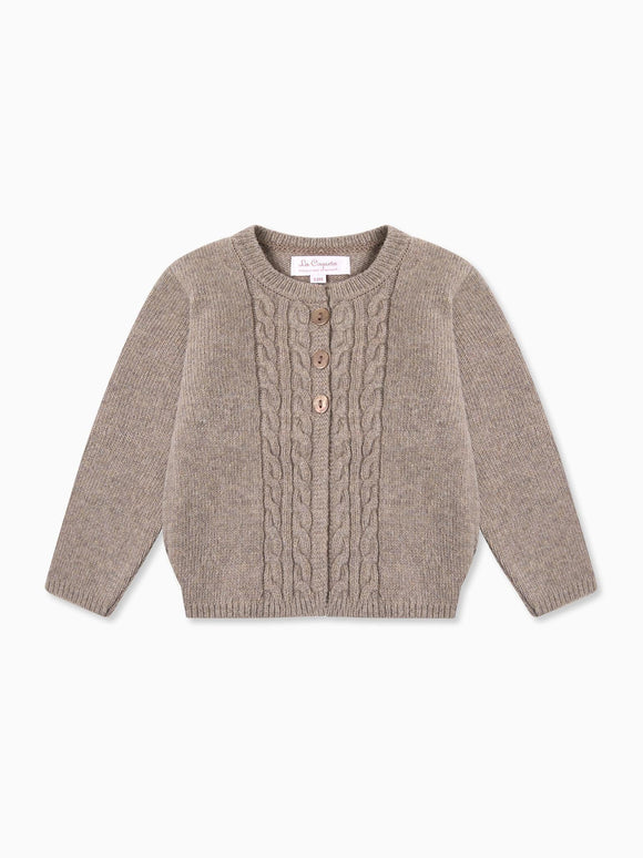 Taupe Anastasia Merino Baby Cardigan