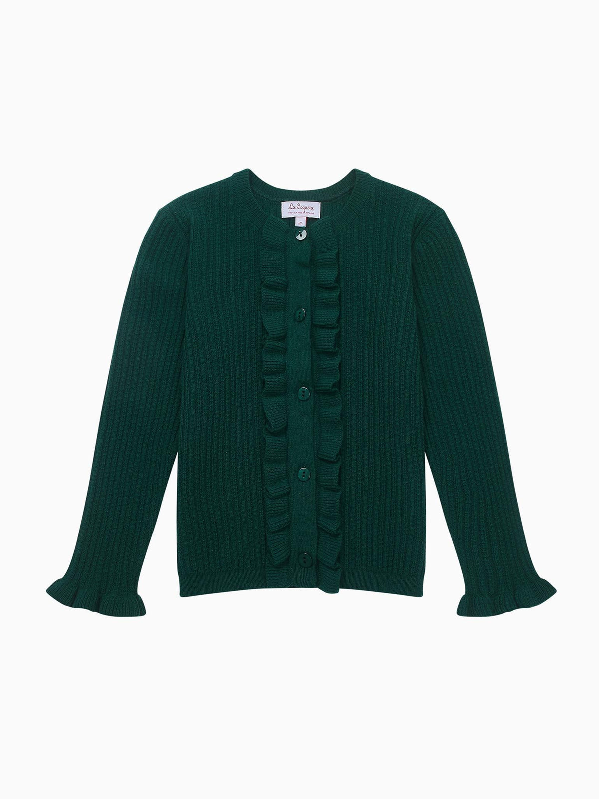 Bottle Green Angela Merino Girl Cardigan