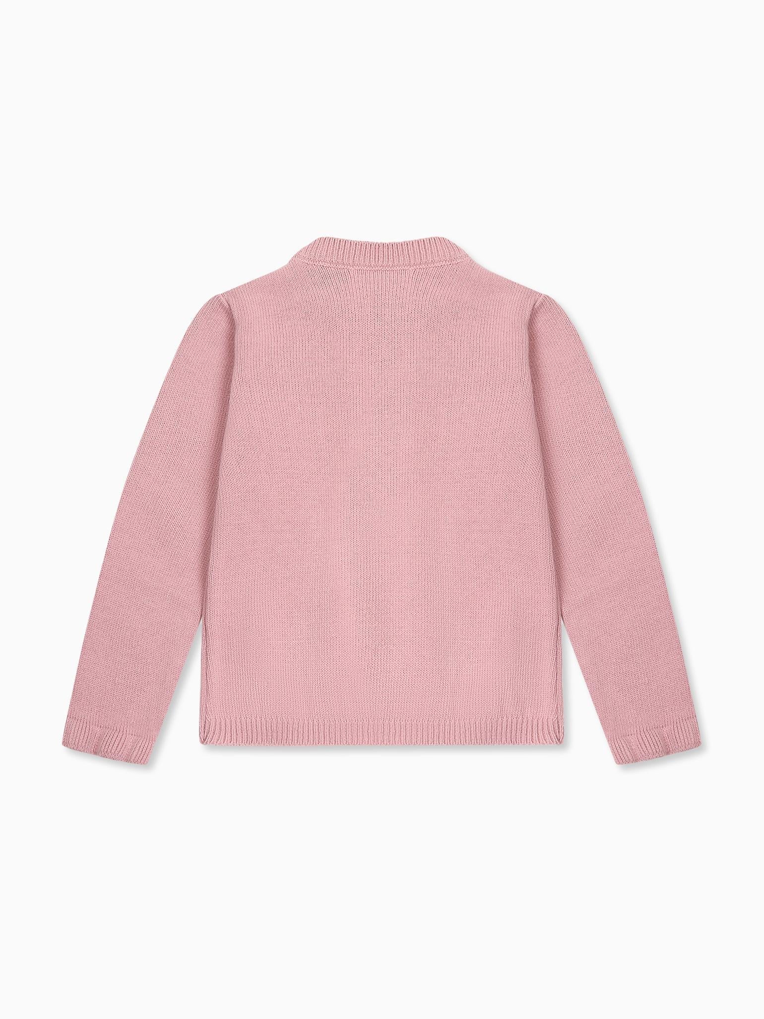 Dusty Pink Angela Merino Girl Cardigan