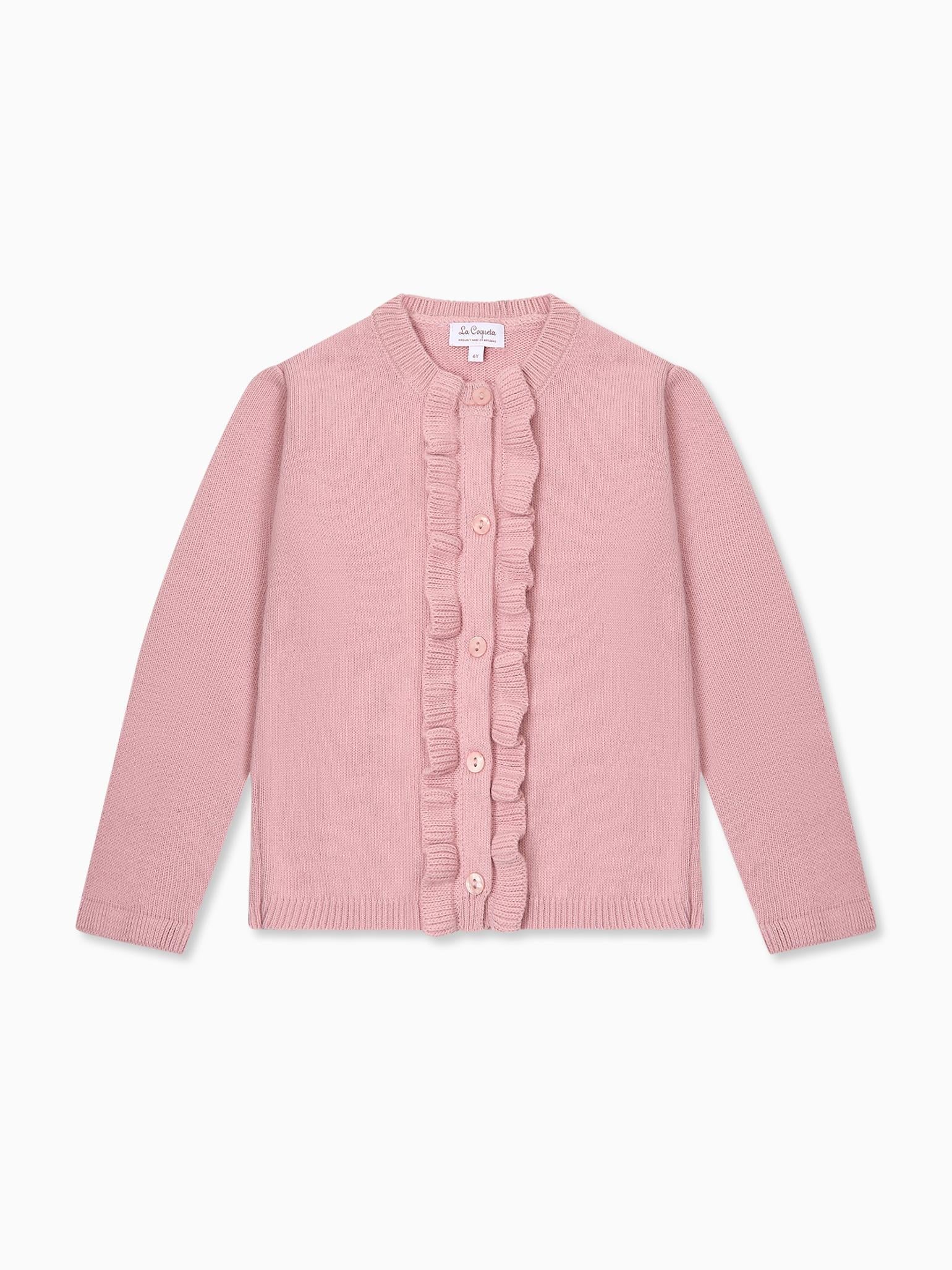 Dusty Pink Angela Merino Girl Cardigan