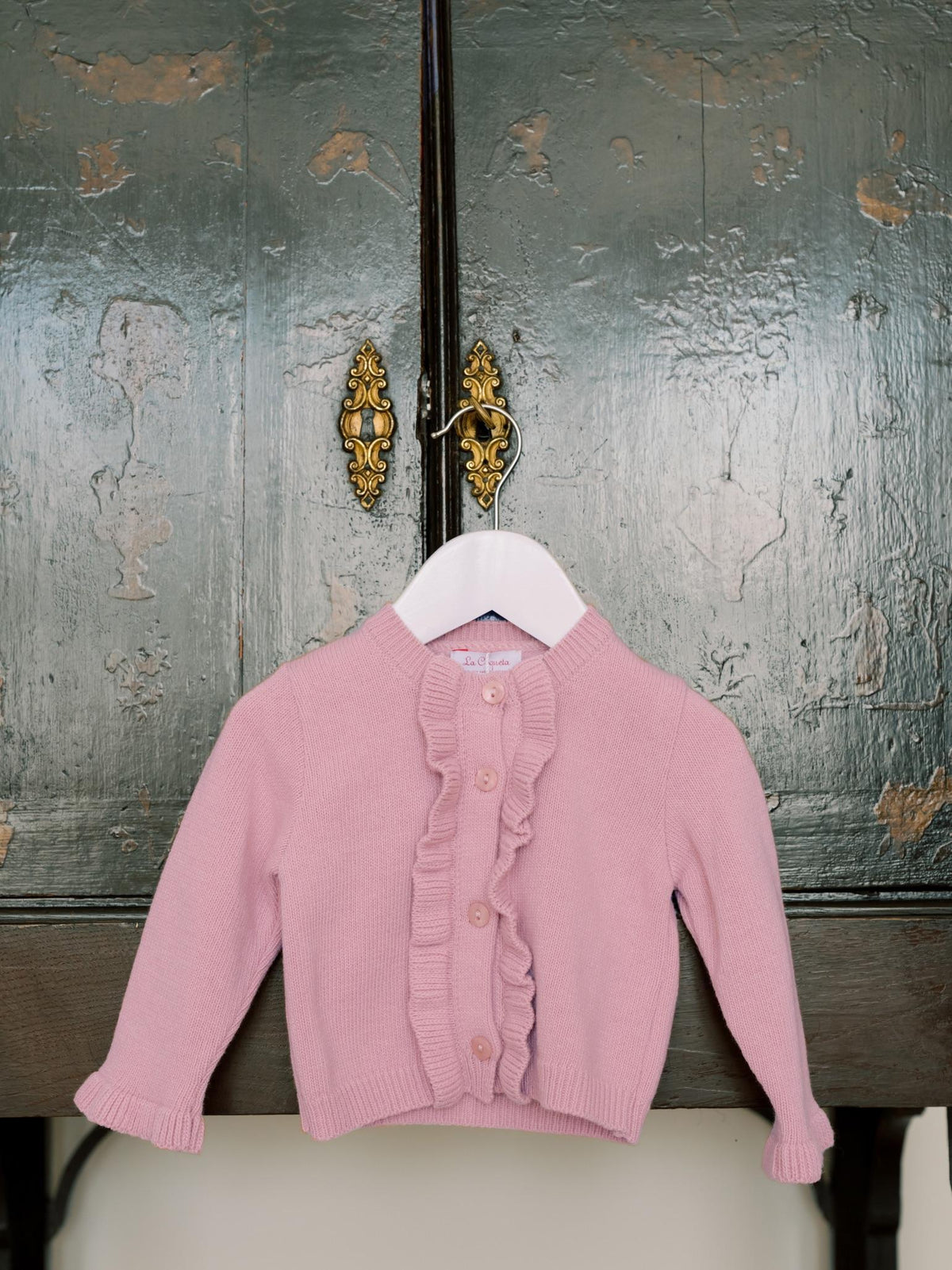 Dusty Pink Angela Merino Baby Girl Cardigan