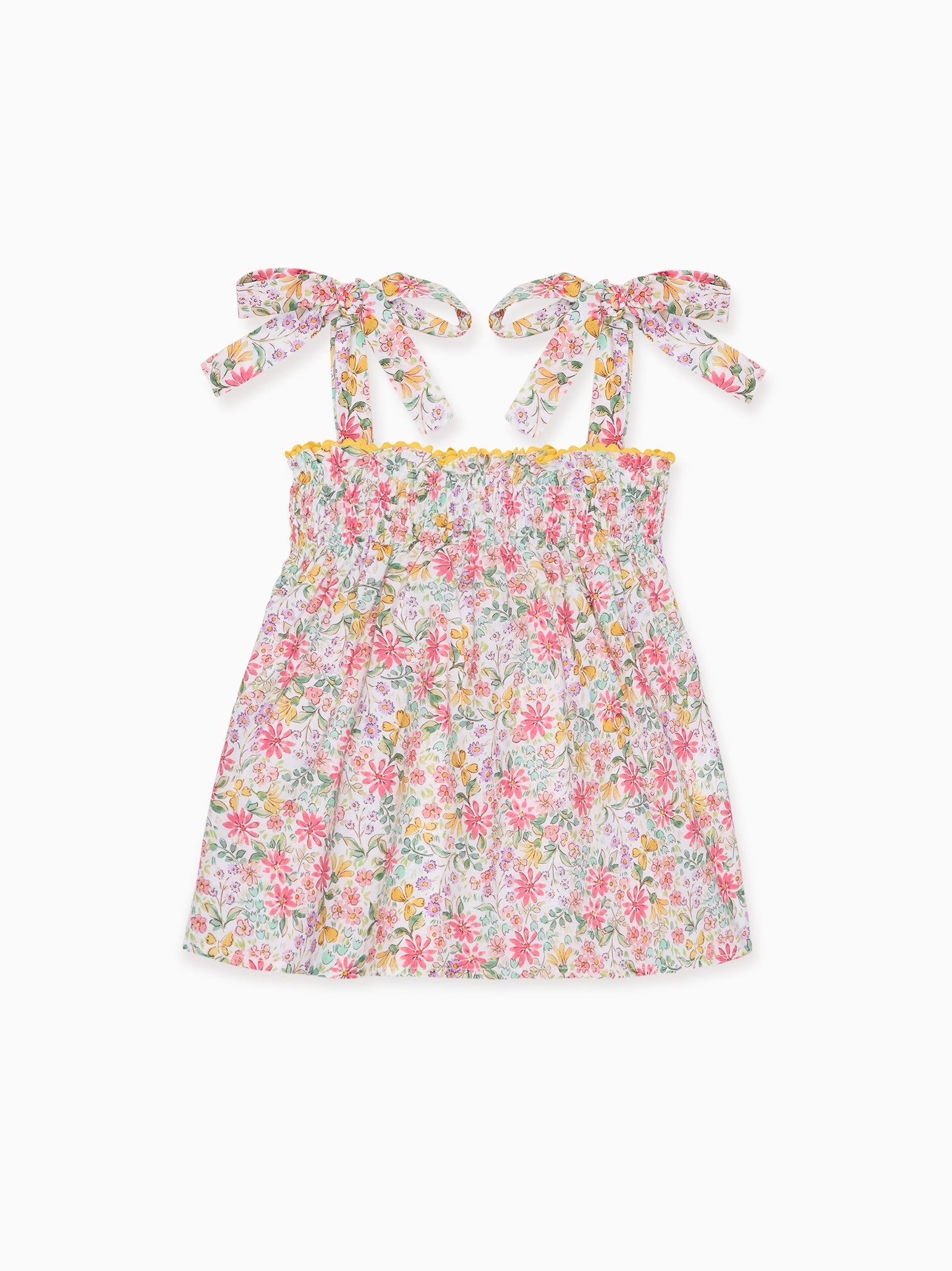 Pink Floral Ana Smocked Girl Top