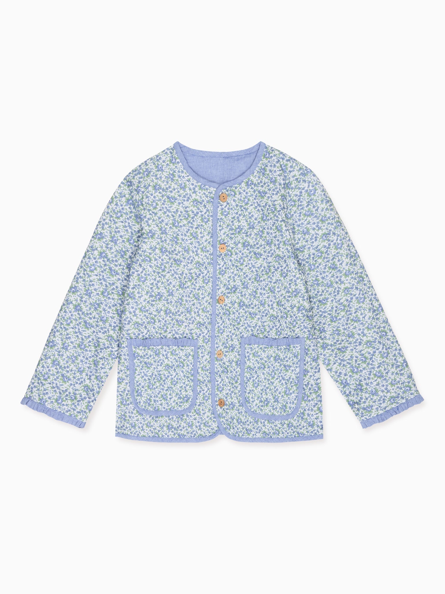 Blue Floral Reversible Anneliese Girl Jacket