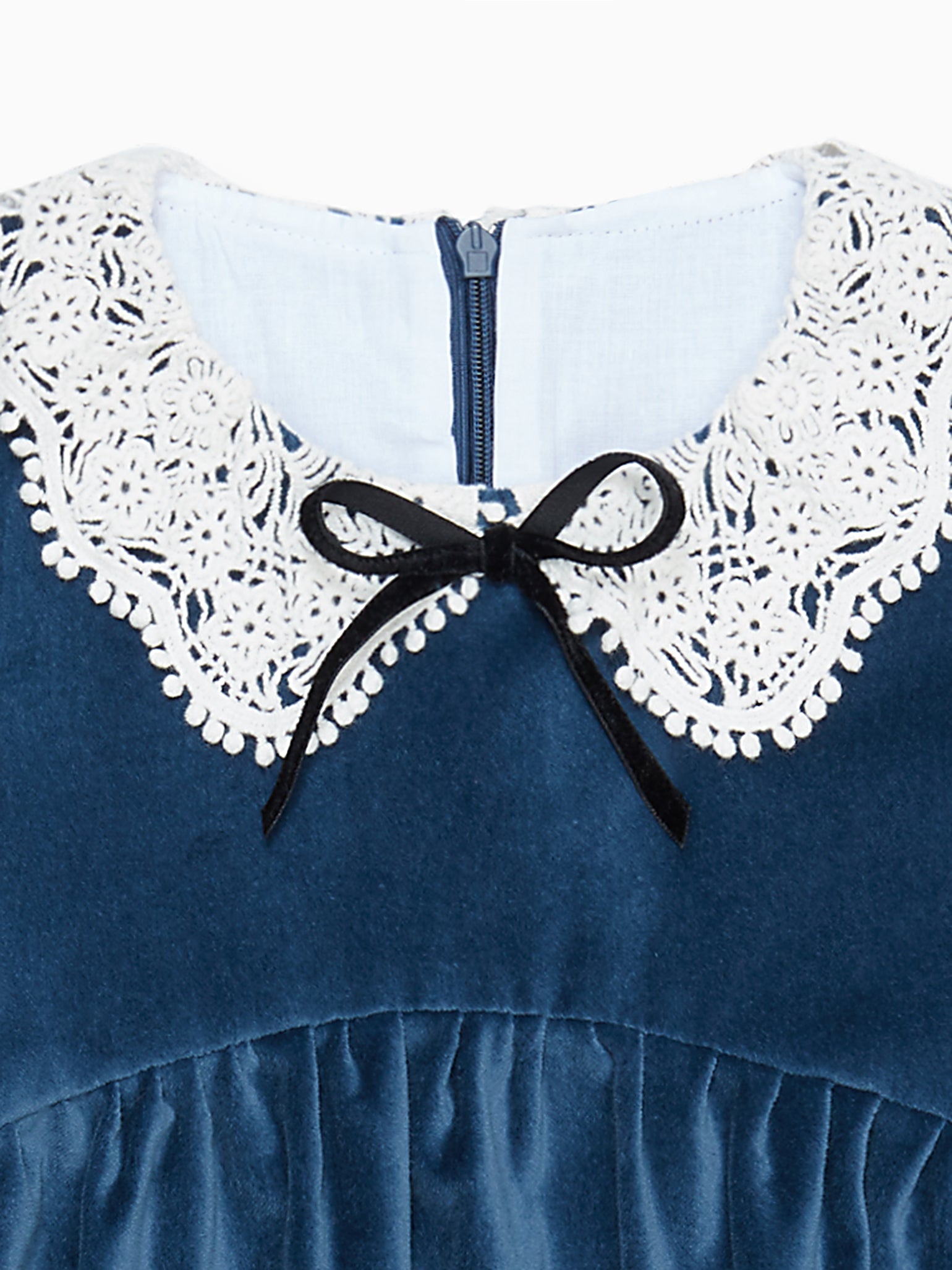 Blue Antonella Girl Velvet Dress