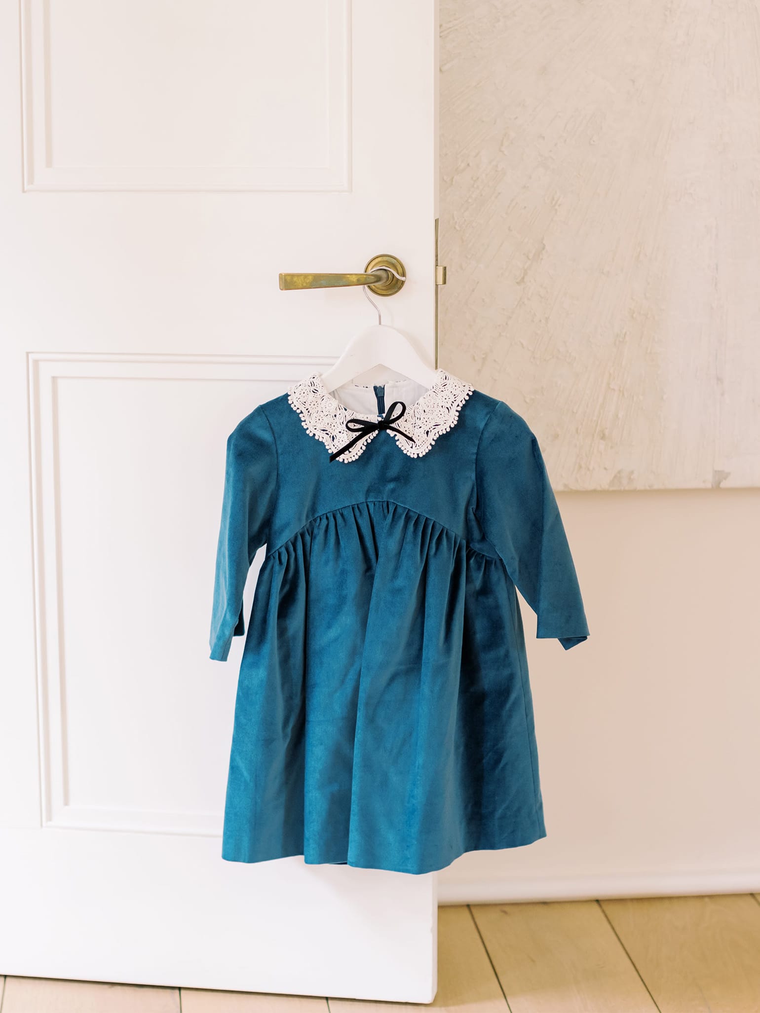 Blue Antonella Girl Velvet Dress