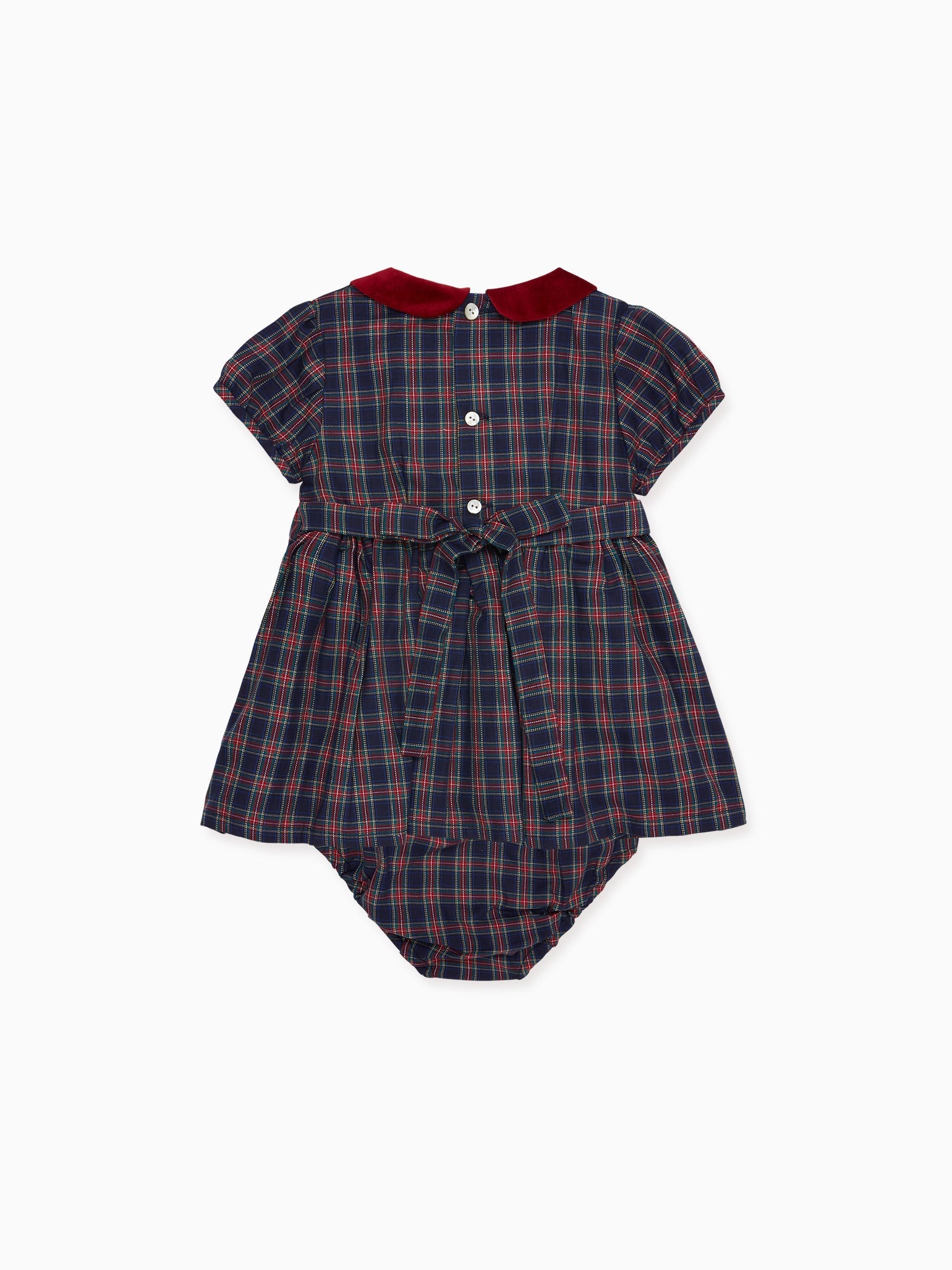 Navy Tartan Arcadia Baby Girl Smock Set