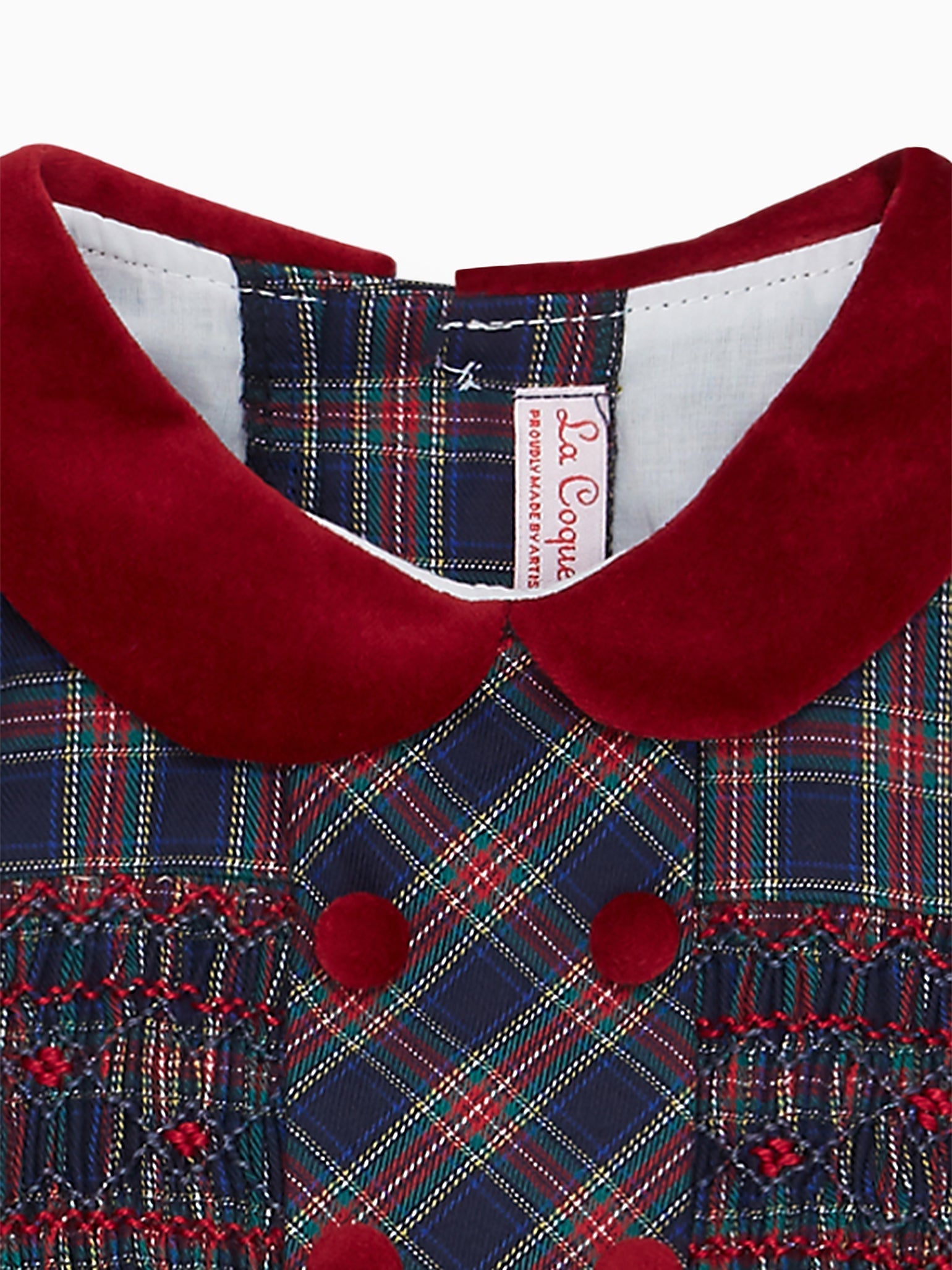 Navy Tartan Arcadia Baby Girl Smock Set