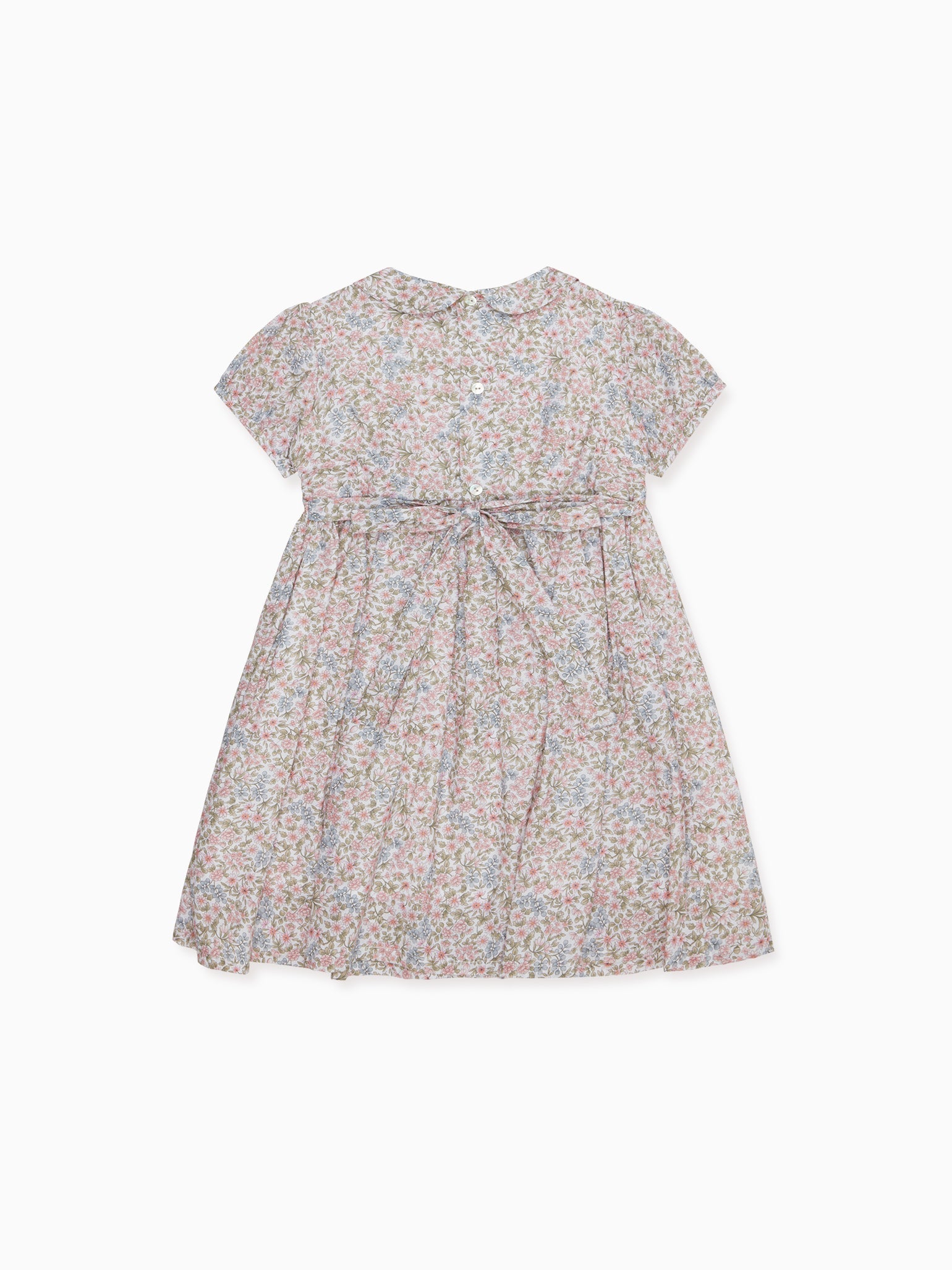 Pink Floral Arcadia Girl Hand-Smocked Dress