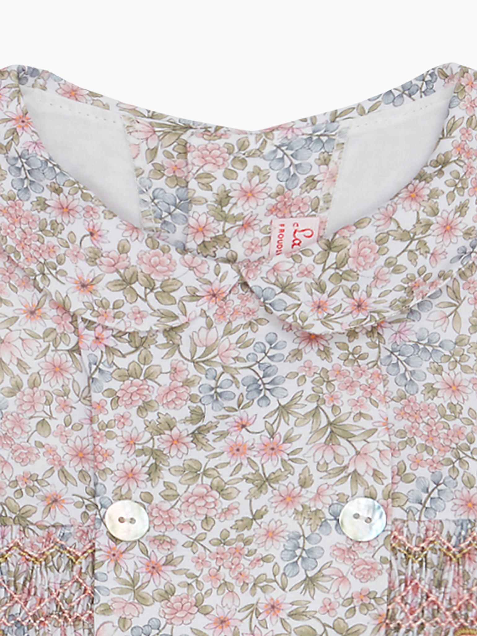 Pink Floral Arcadia Girl Hand-Smocked Dress