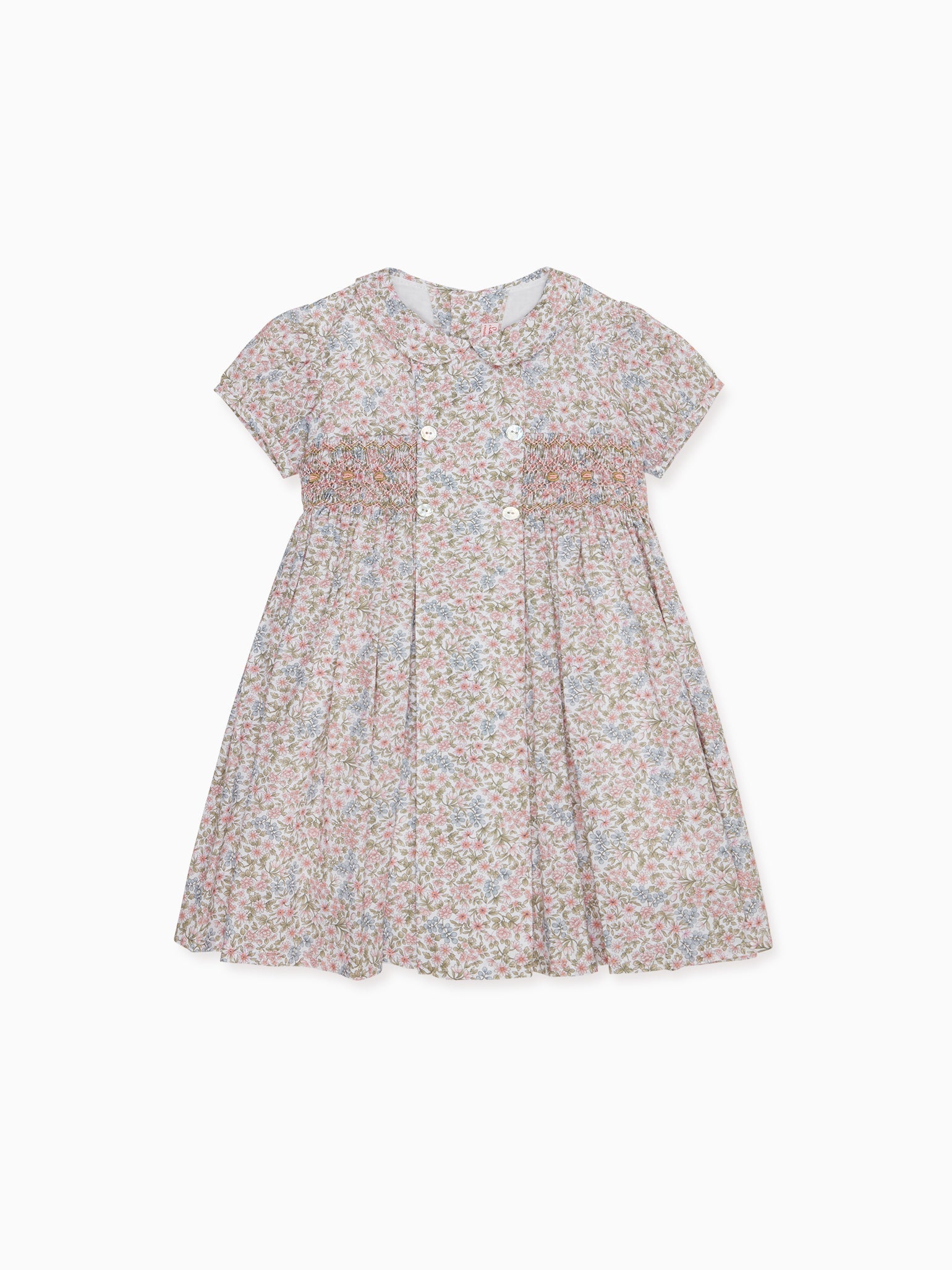 Pink Floral Arcadia Girl Hand-Smocked Dress