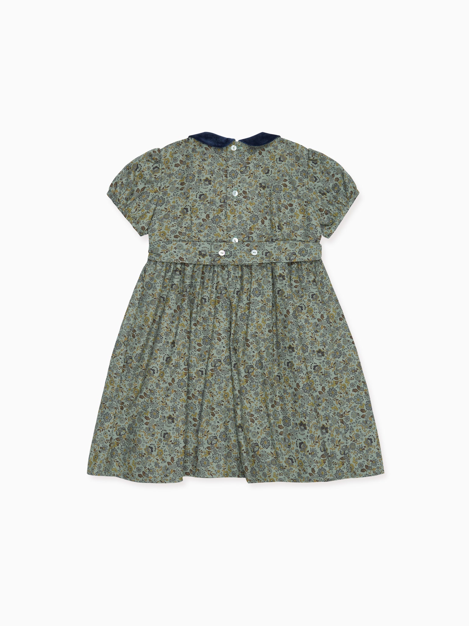 Green Floral Arcadia Girl Smock Dress