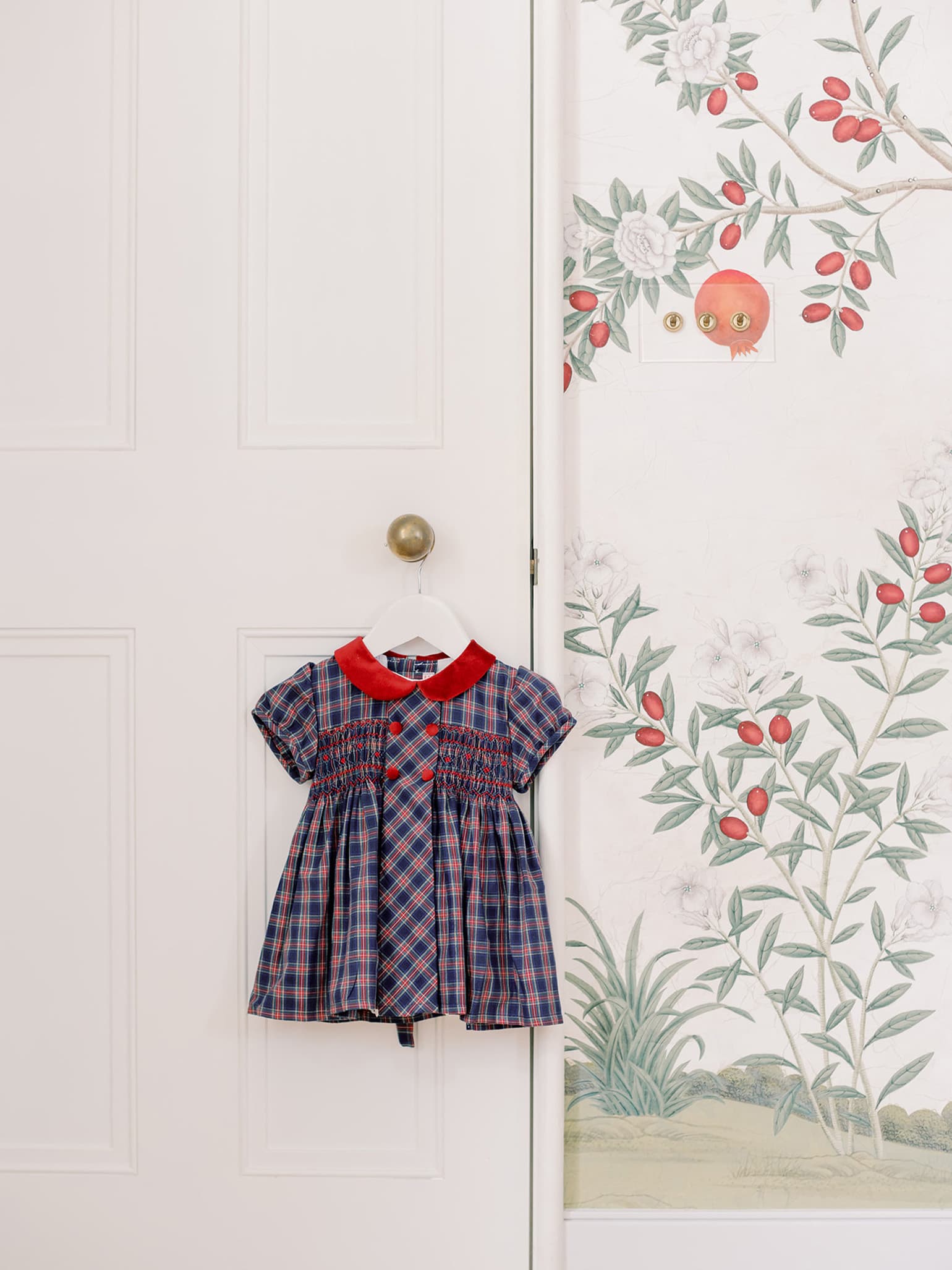 Navy Tartan Arcadia Baby Girl Smock Set