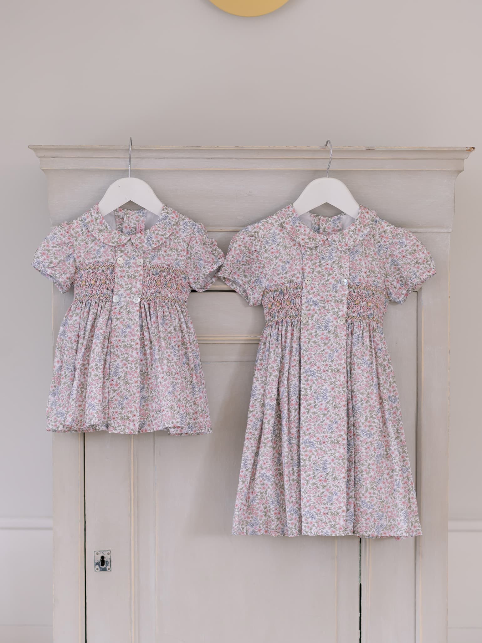 Pink Floral Arcadia Girl Hand-Smocked Dress