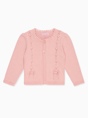 Dusty Pink Arcona Cotton Baby Cardigan