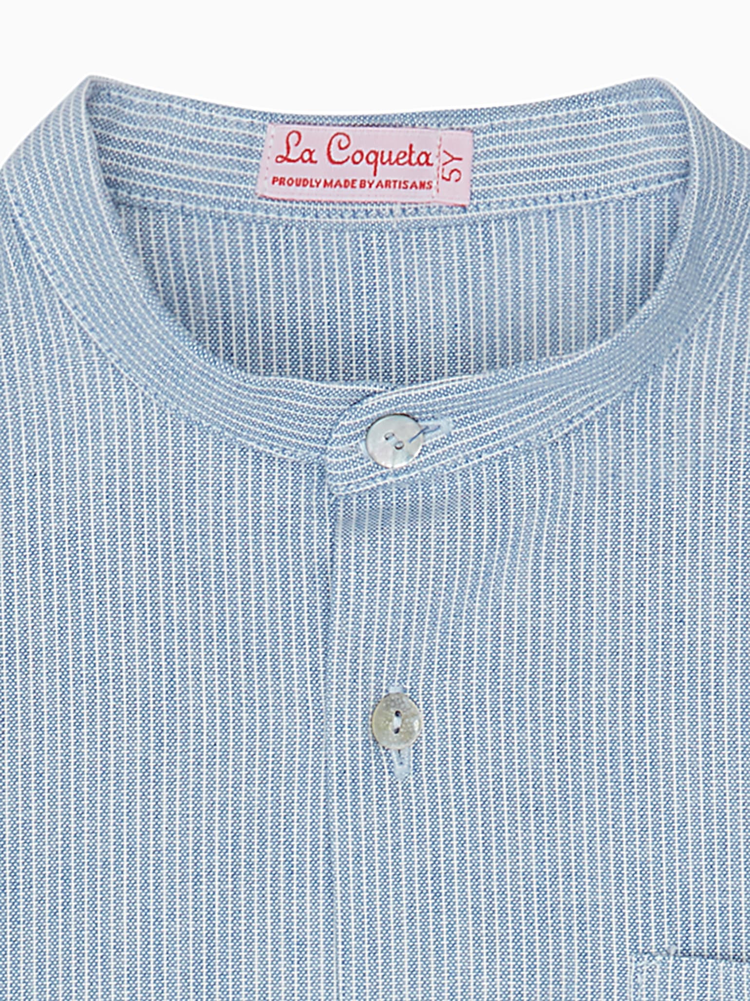 Blue Stripe Arcos Linen Mix Boy Shirt