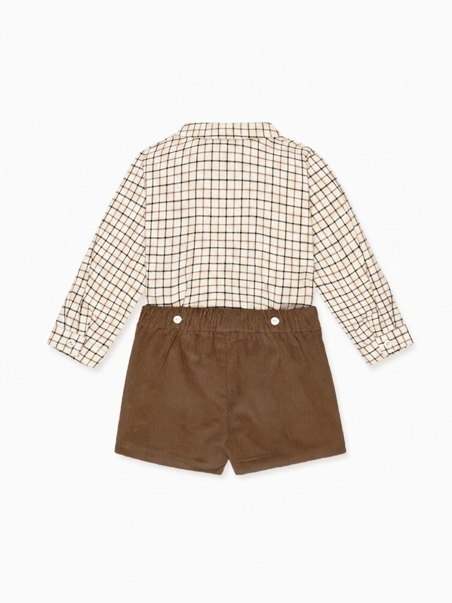 Caramel Check Arlo Baby Boy Set