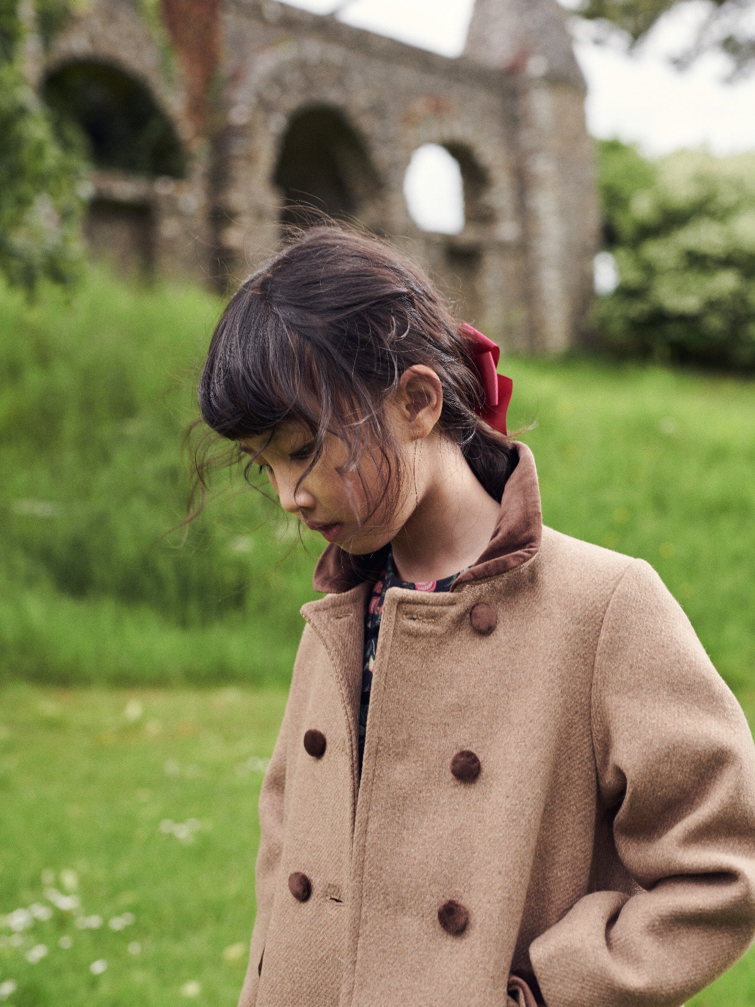 Black Pomegranate Belia Girl Smocked Dress
