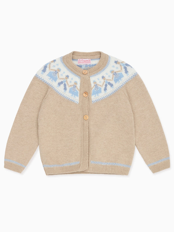 Oatmeal Aubrey Cotton Baby Cardigan