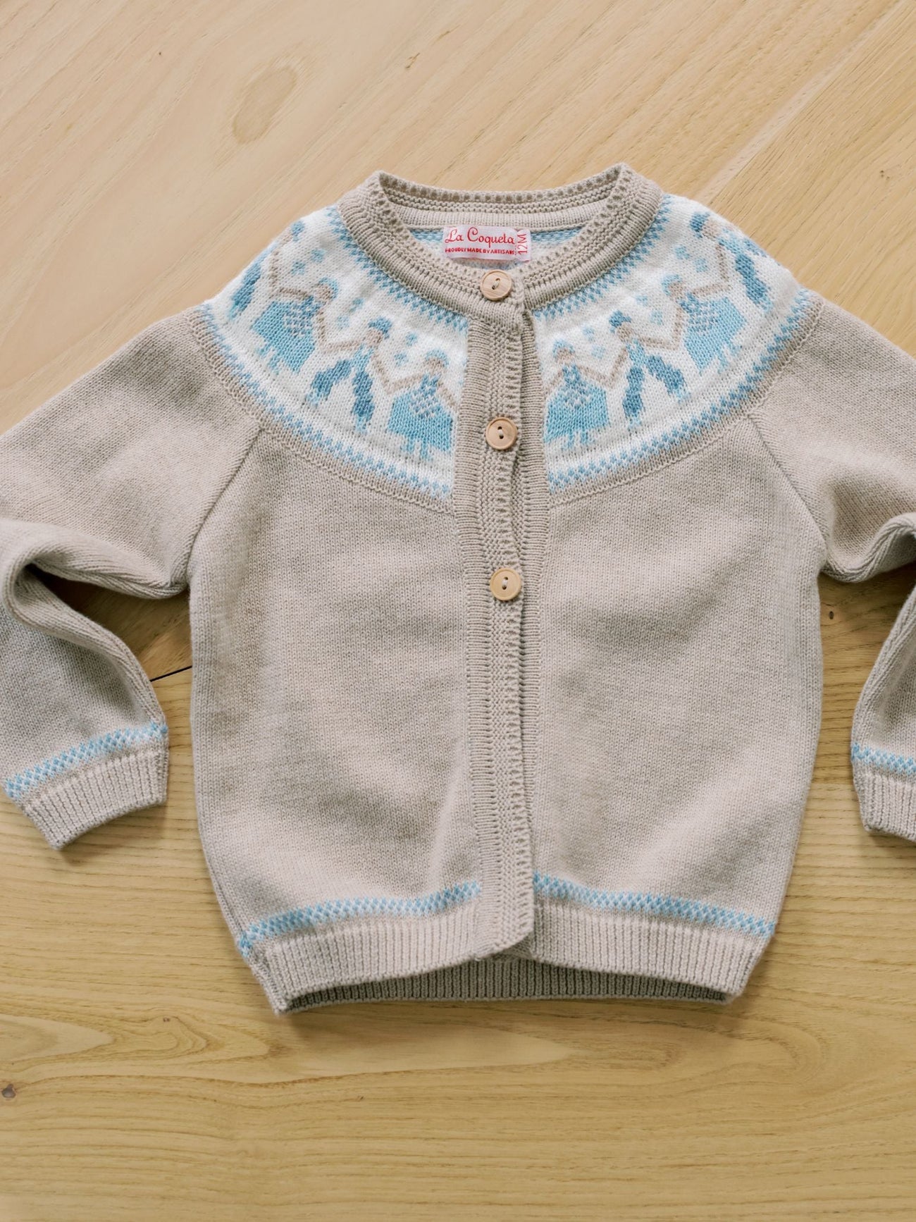 Oatmeal Aubrey Cotton Baby Cardigan