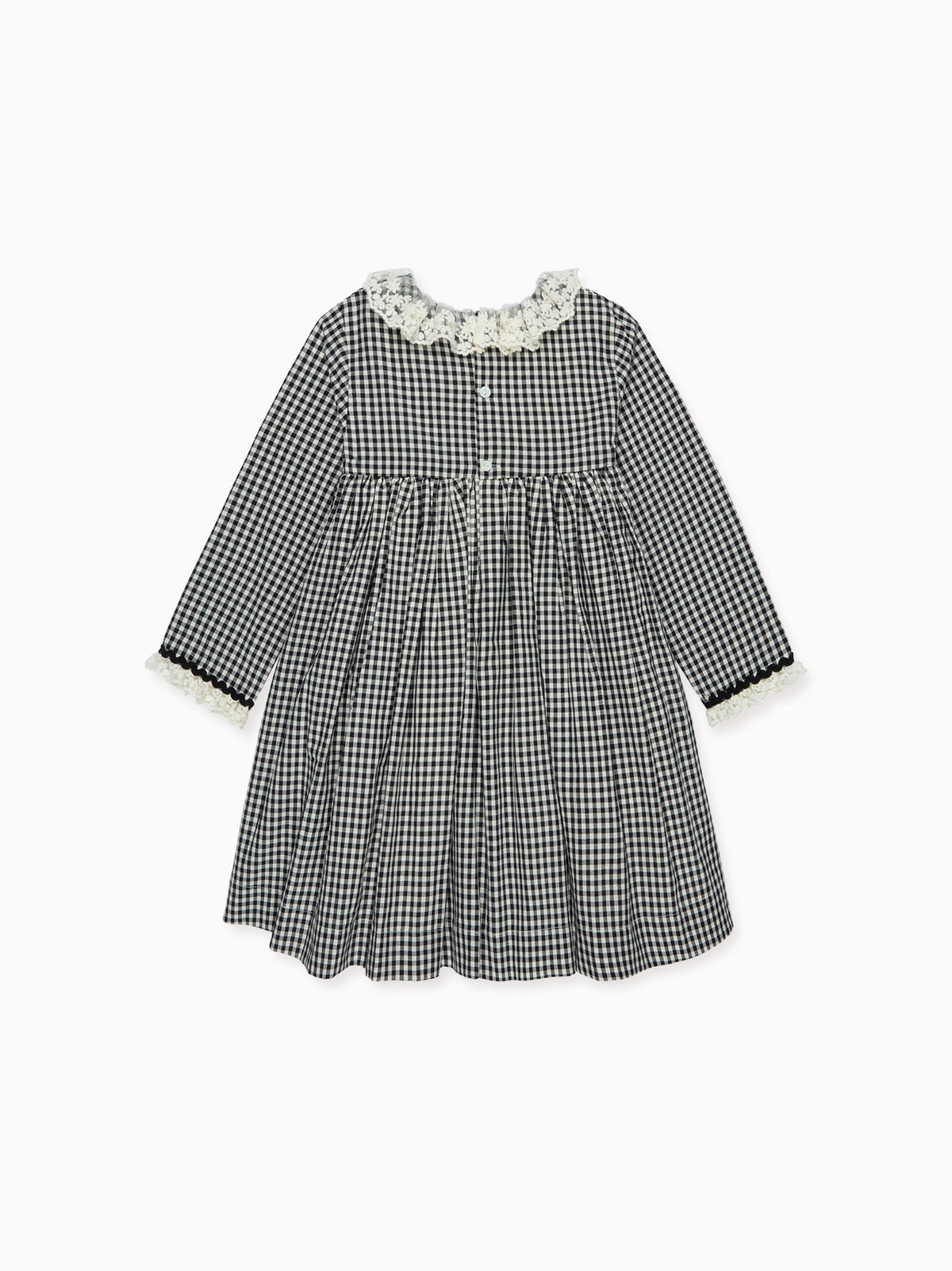 Black Gingham Aurelia Girl Empire Dress