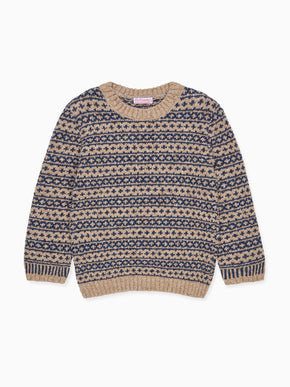 Oatmeal Austen Merino Fair Isle Kids Jumper