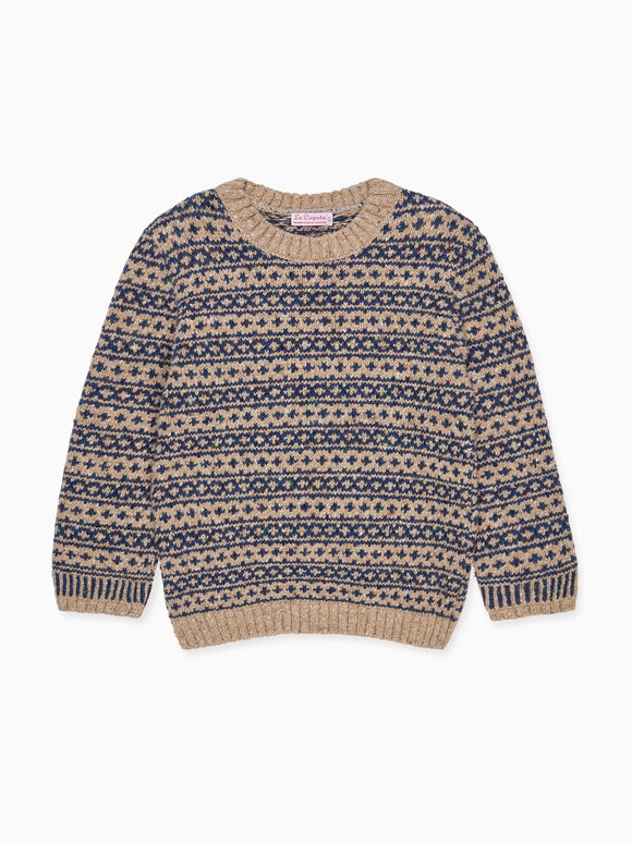 Oatmeal Austen Merino Fair Isle Kids Jumper