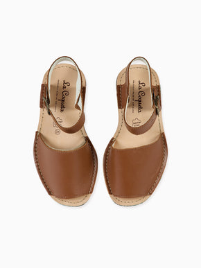 Tan Avarca Leather Kids Sandals