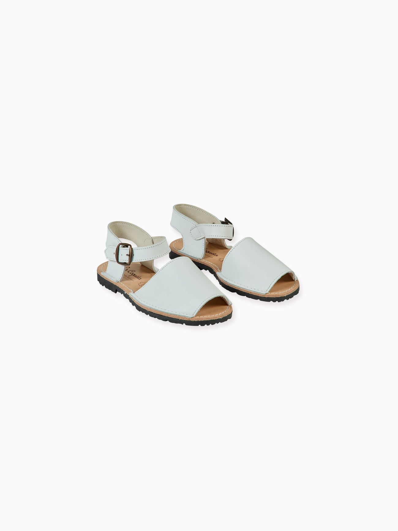 White Avarca Leather Kids Sandals