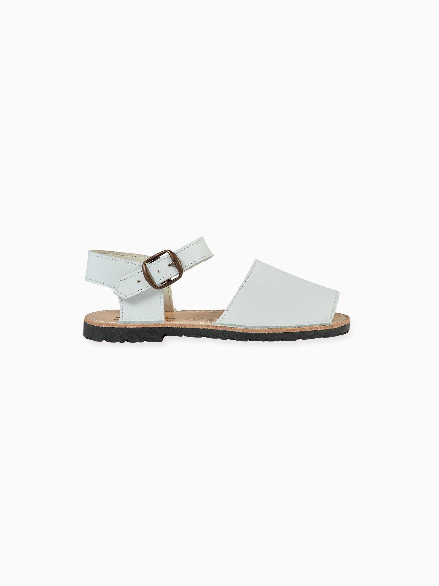 White Avarca Leather Kids Sandals