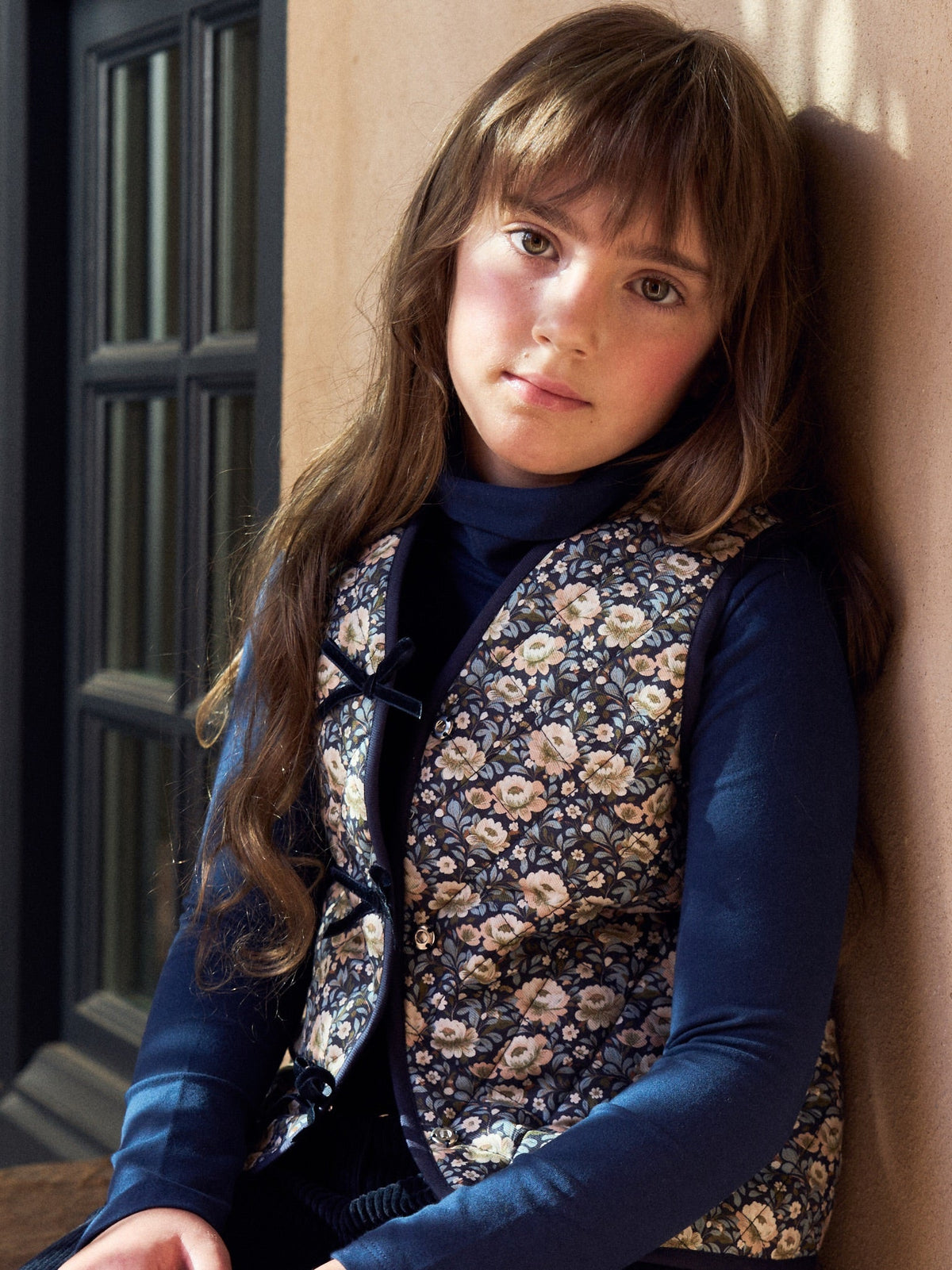 Navy Floral Azari Girl Gilet