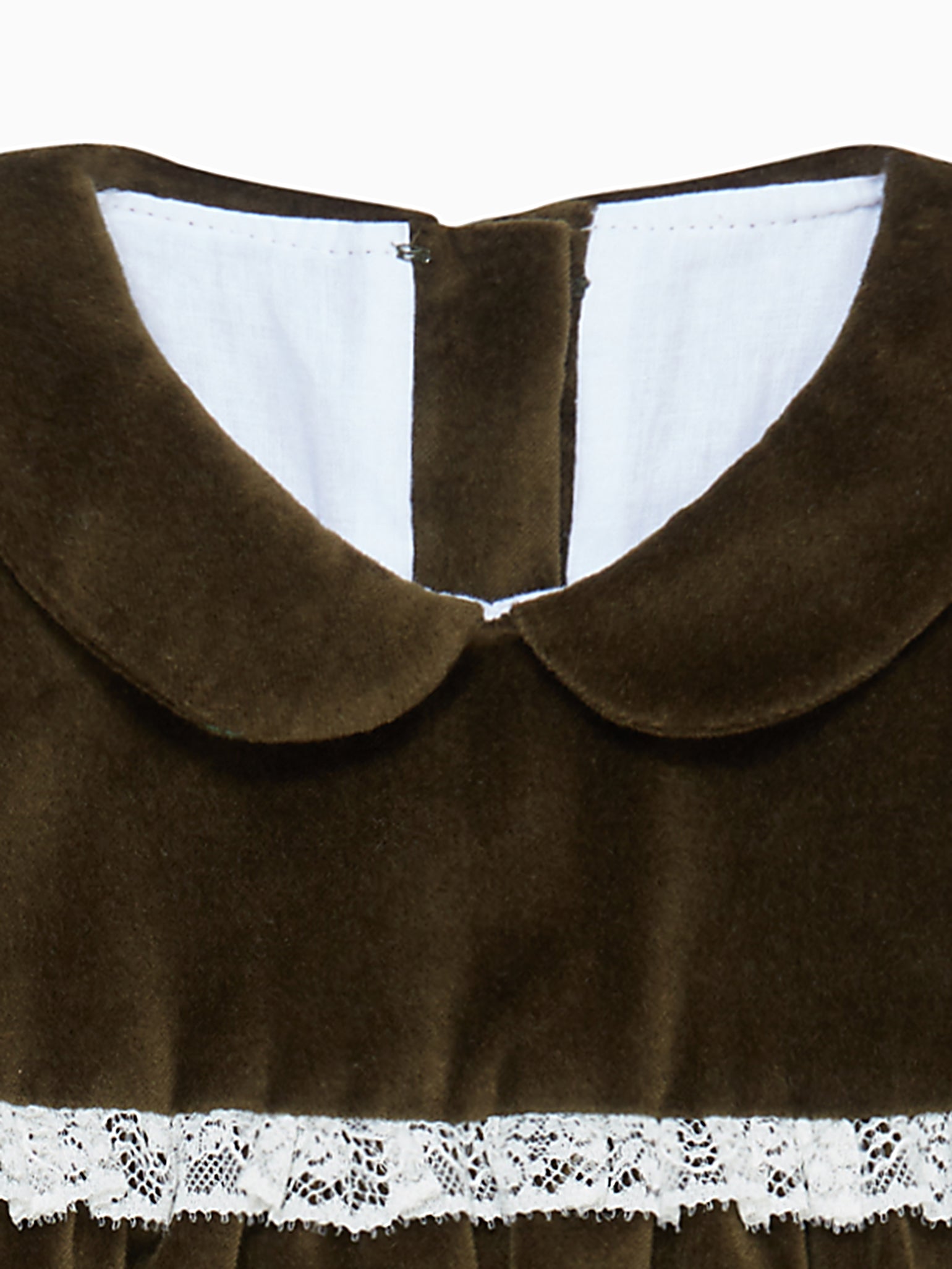 Green Azura Velvet Baby Girl Romper