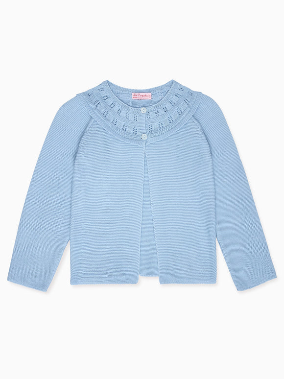 Dusty Blue Baena Cotton Girl Cardigan
