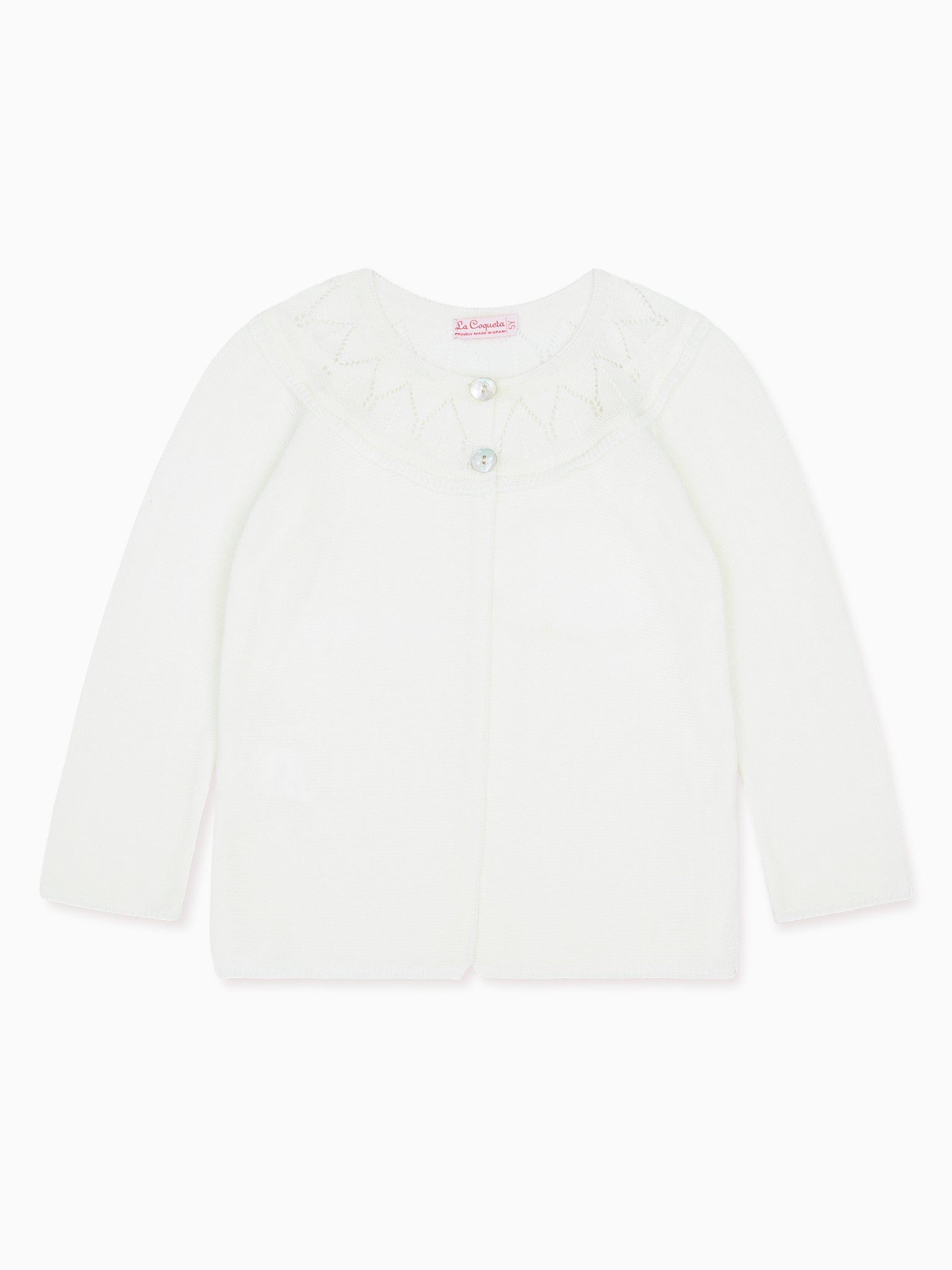 Ivory Baena Girl Cotton Cardigan