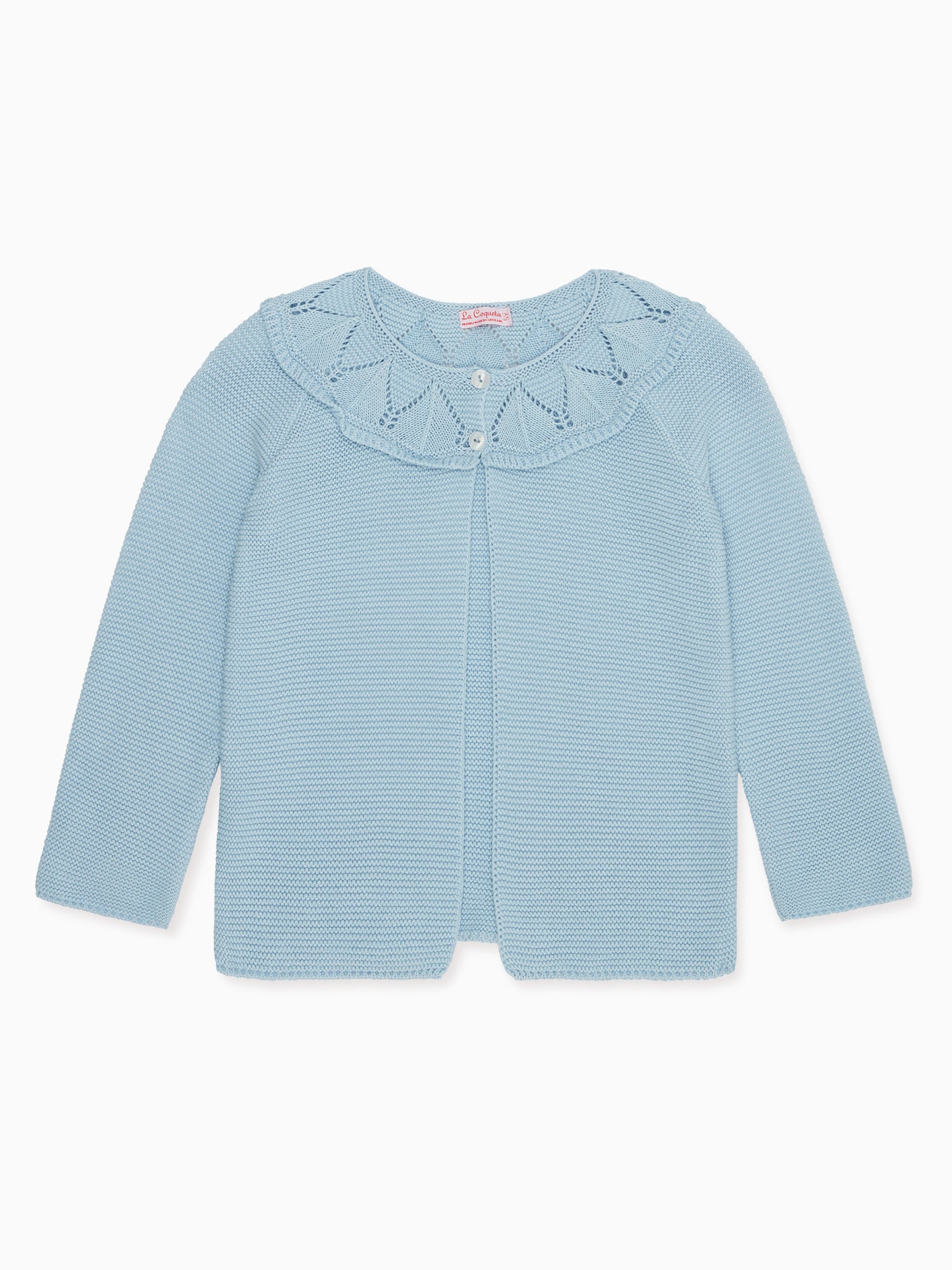 Dusty Blue Baena Girl Cotton Cardigan