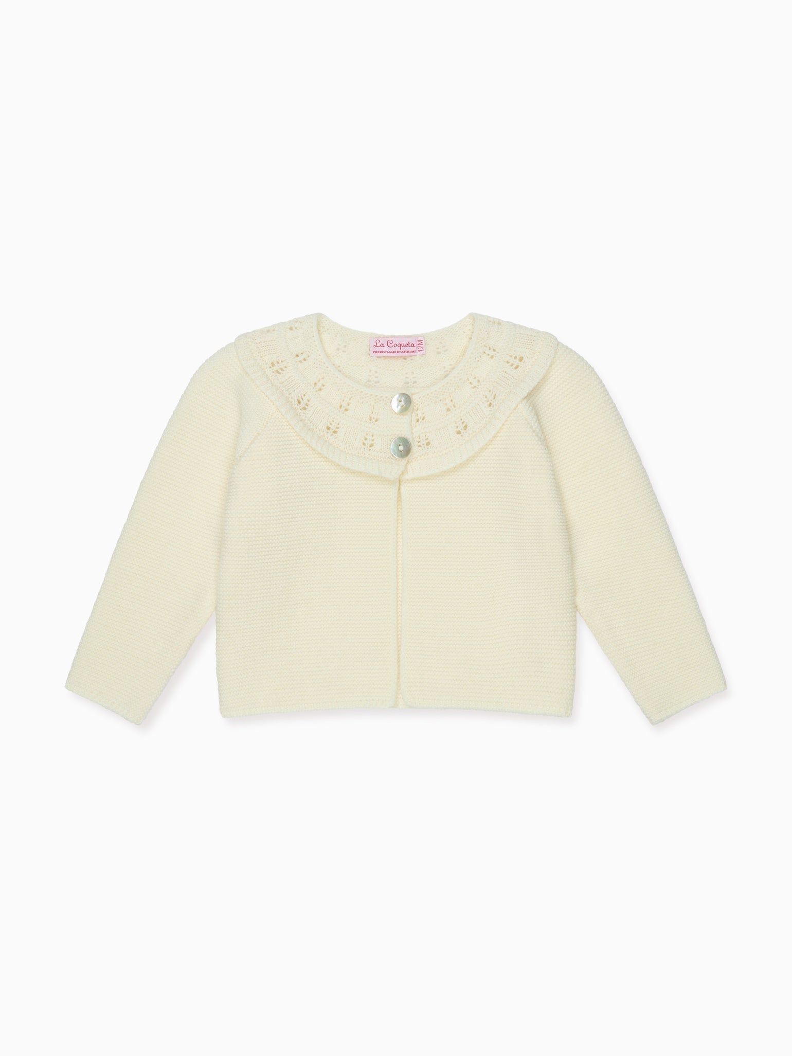 Ivory Baena Merino Baby Cardigan