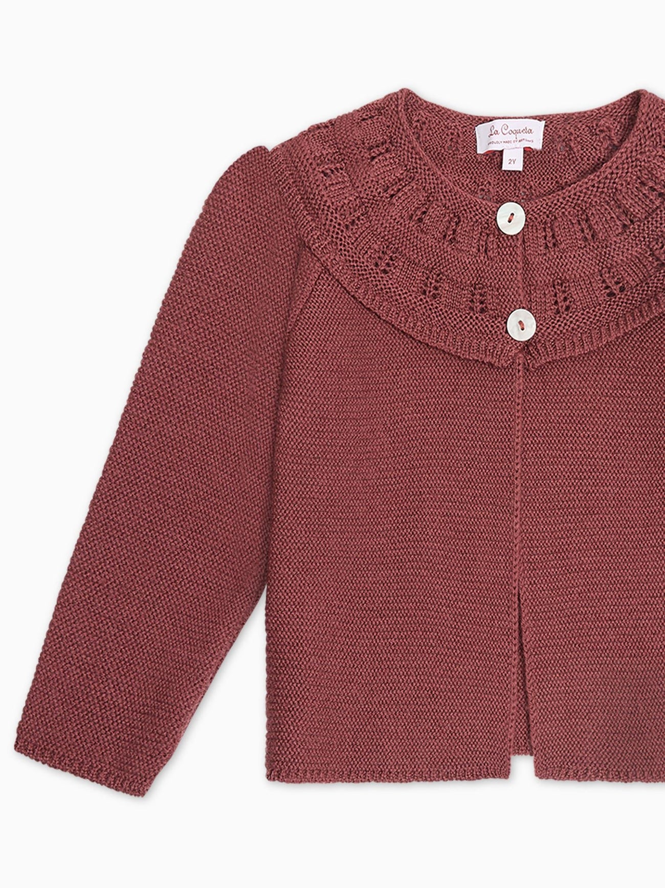Dark Rose Baena Merino Baby Girl Cardigan